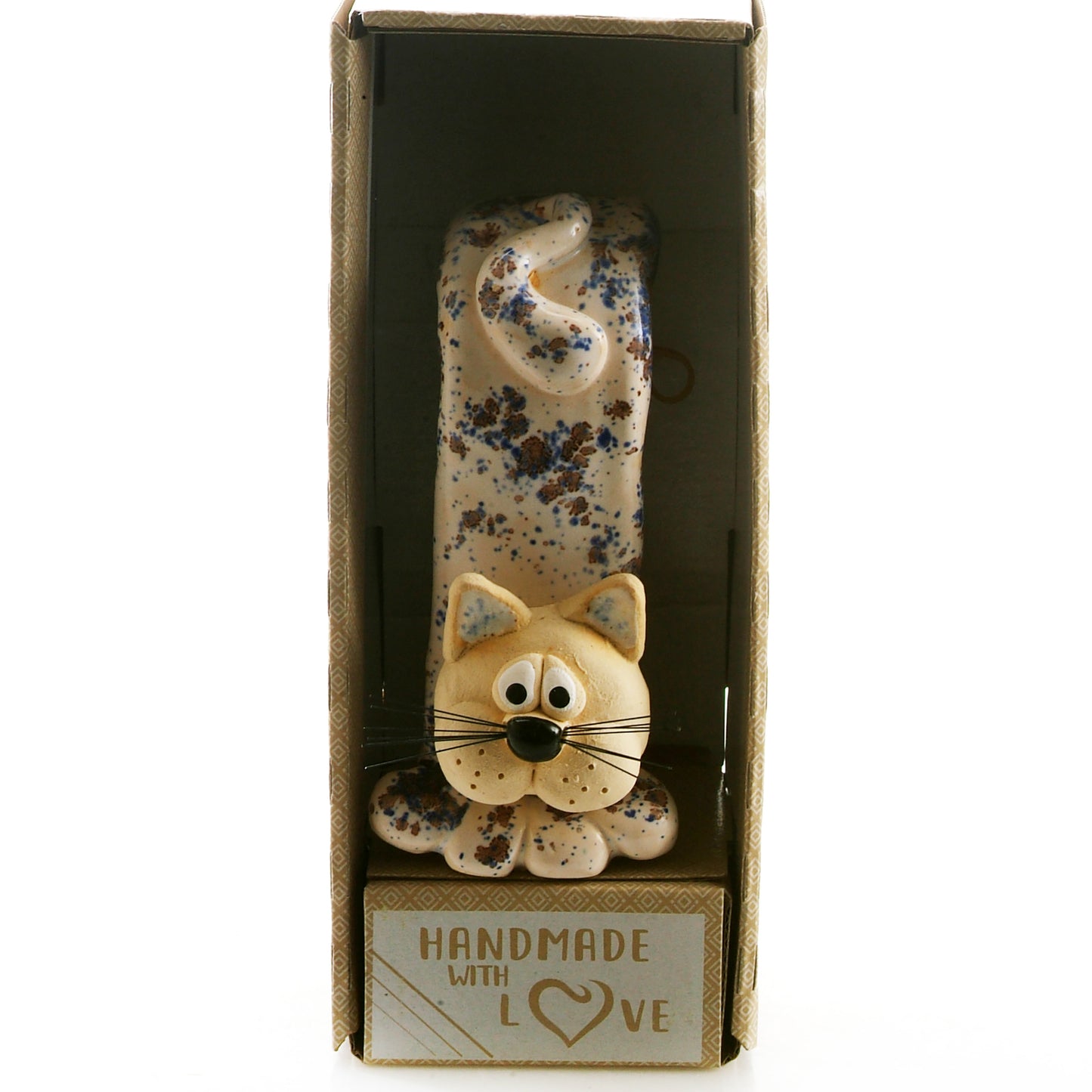 Handmade Bendy Cat with Ceramic Tail in Various Colours