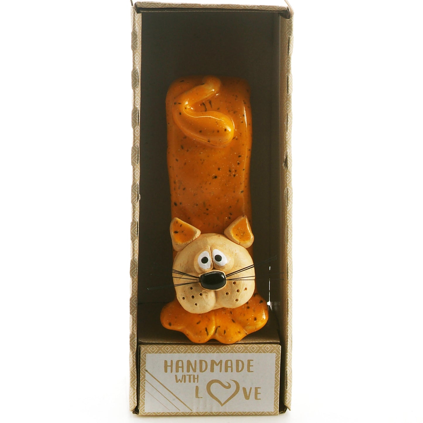 Handmade Bendy Cat with Ceramic Tail in Various Colours