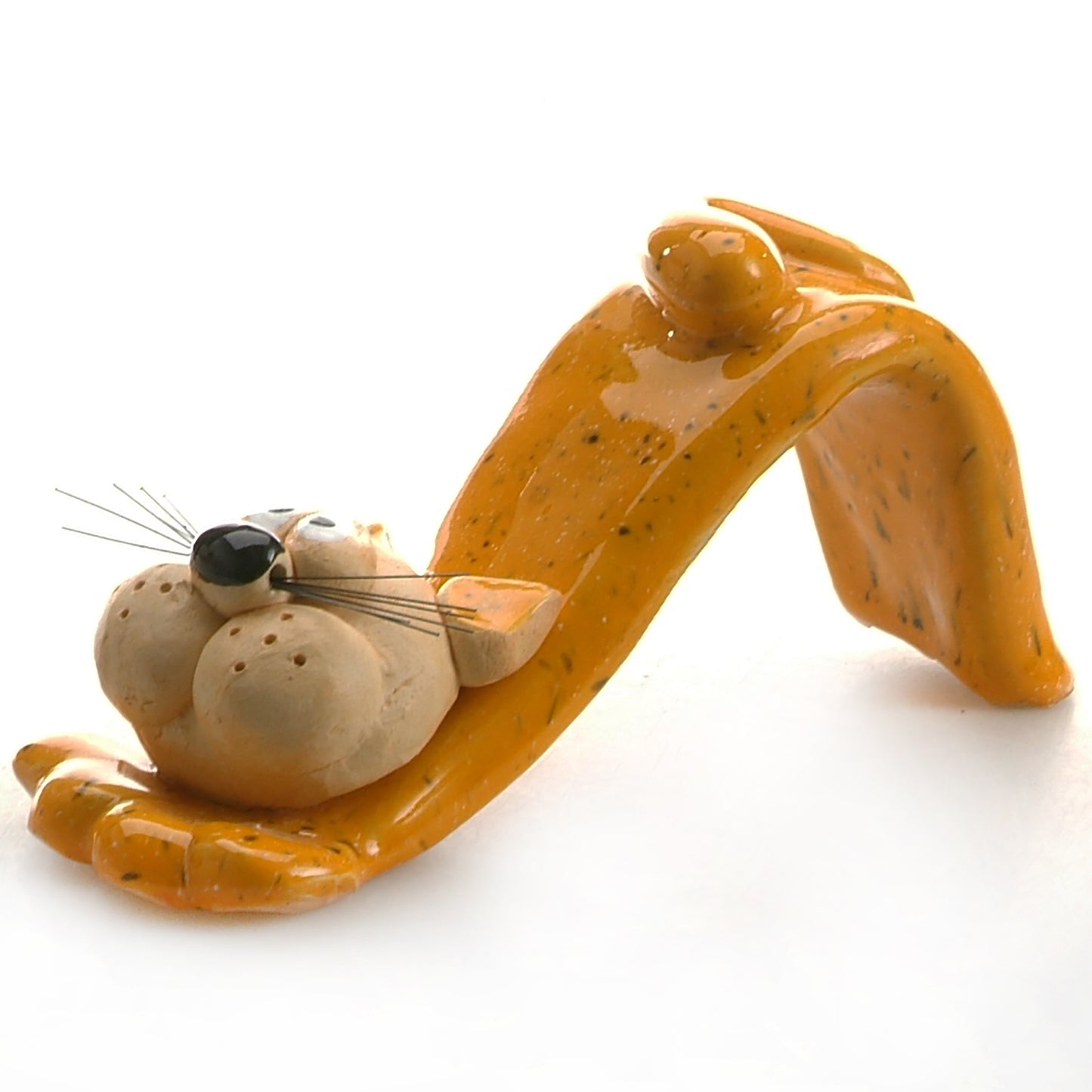 Handmade Bendy Cat with Ceramic Tail in Various Colours