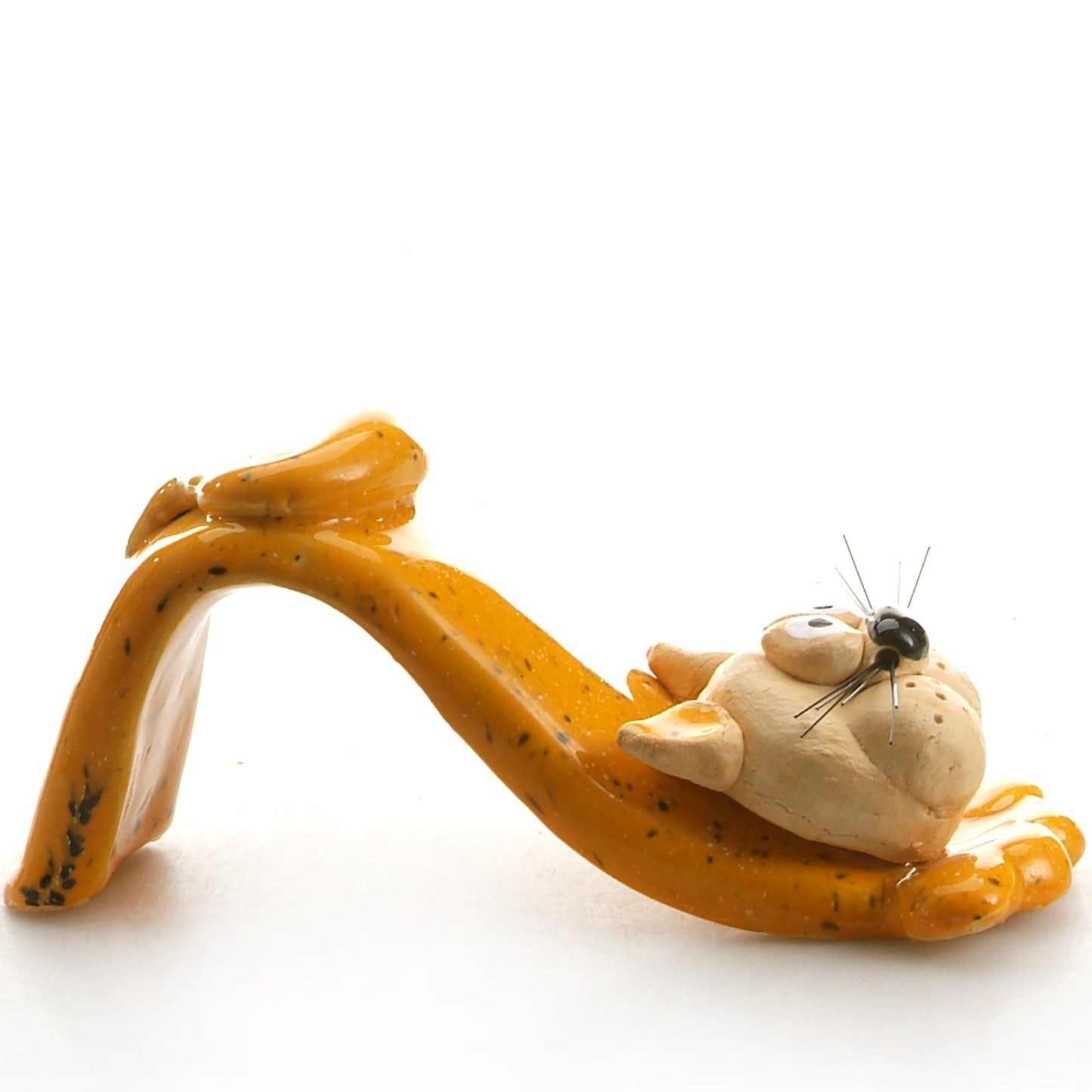 Handmade Bendy Cat with Ceramic Tail in Various Colours