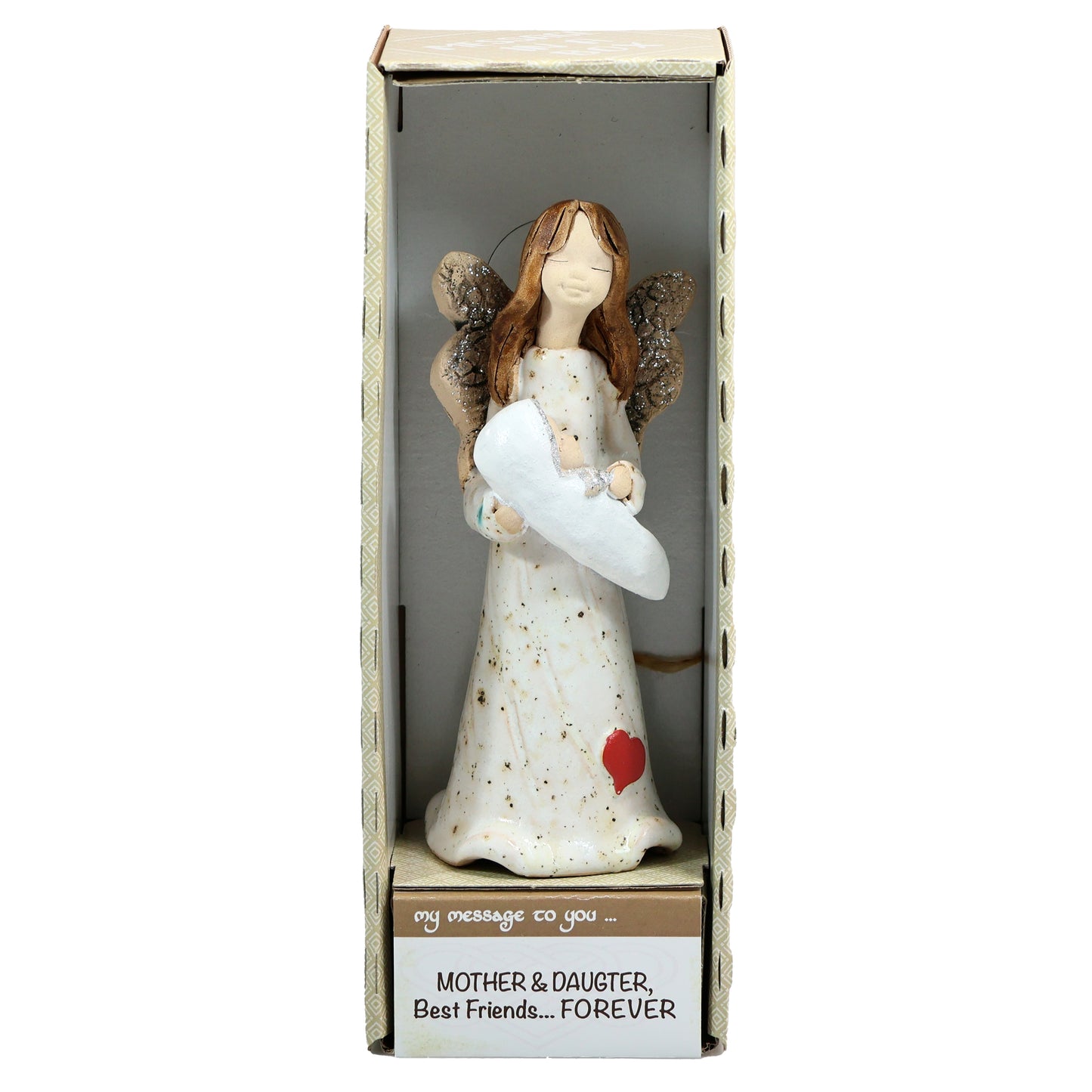 Handmade White Ceramic Angel with Baby