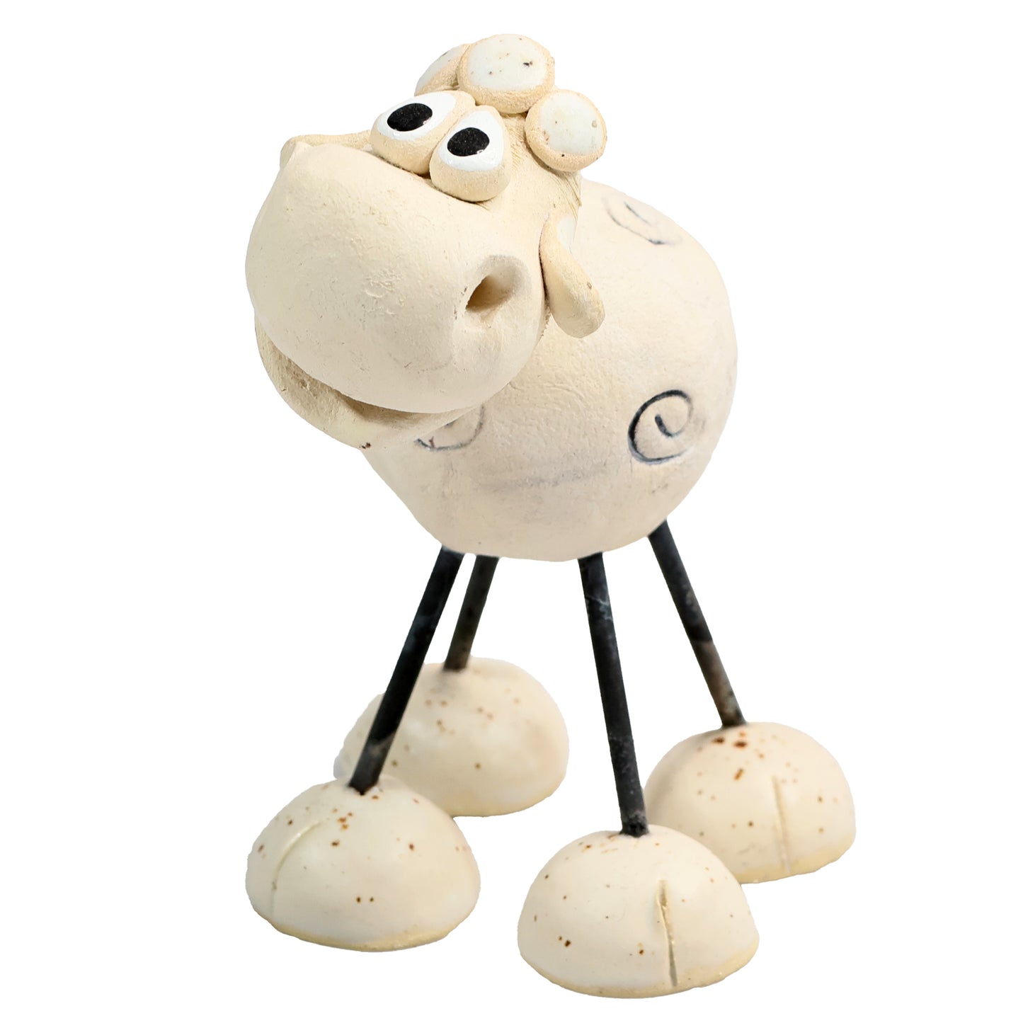 Handmade Ceramic Wire Leg Sheep