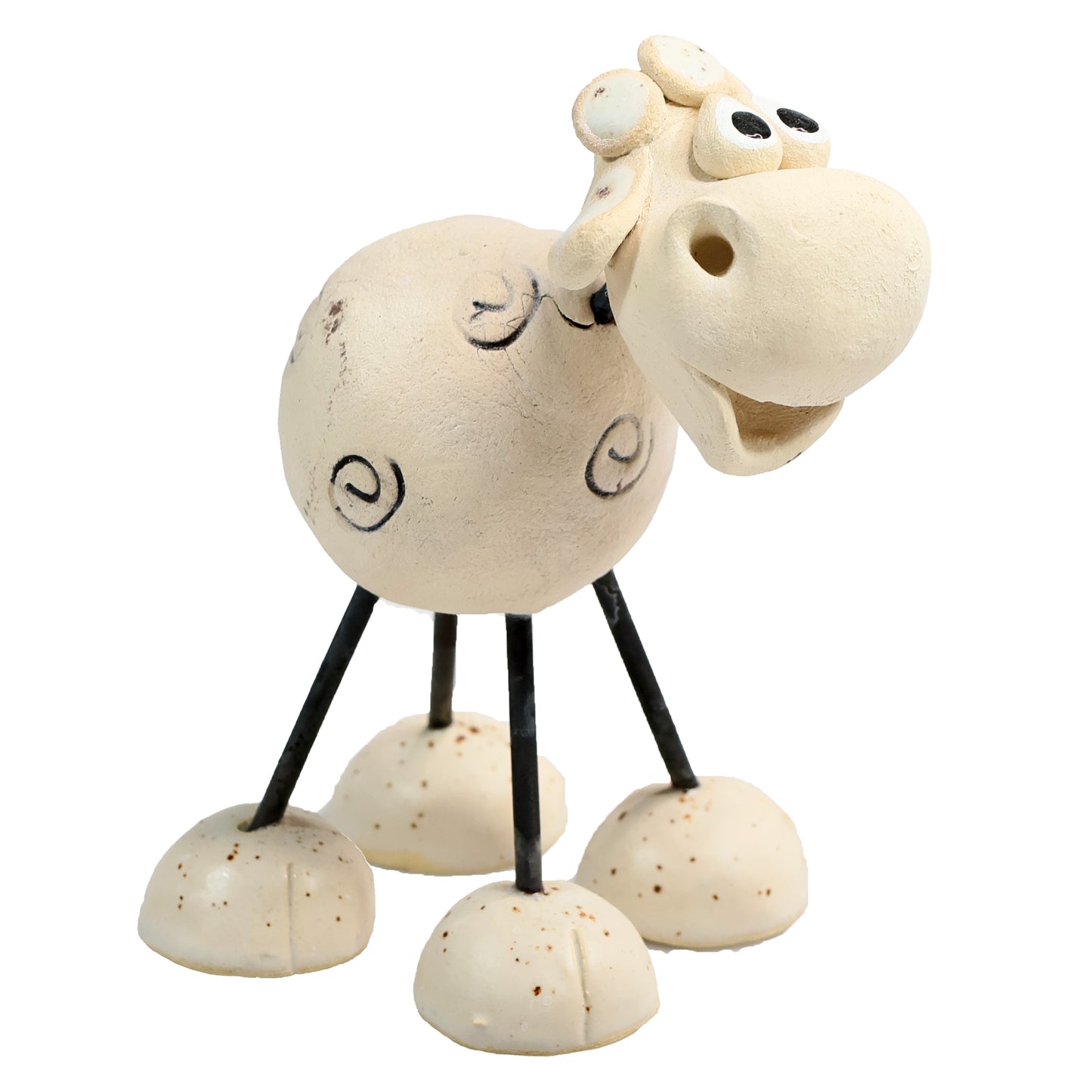 Handmade Ceramic Wire Leg Sheep