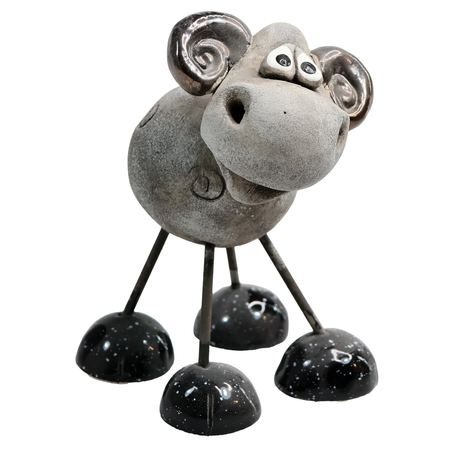Handmade Ceramic Wire Leg Ram
