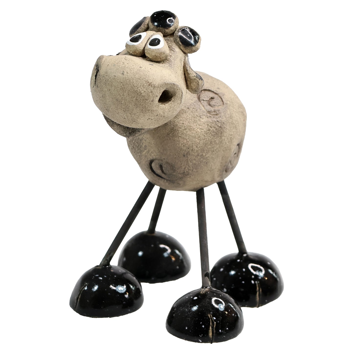 Handmade Ceramic Wire Leg Sheep