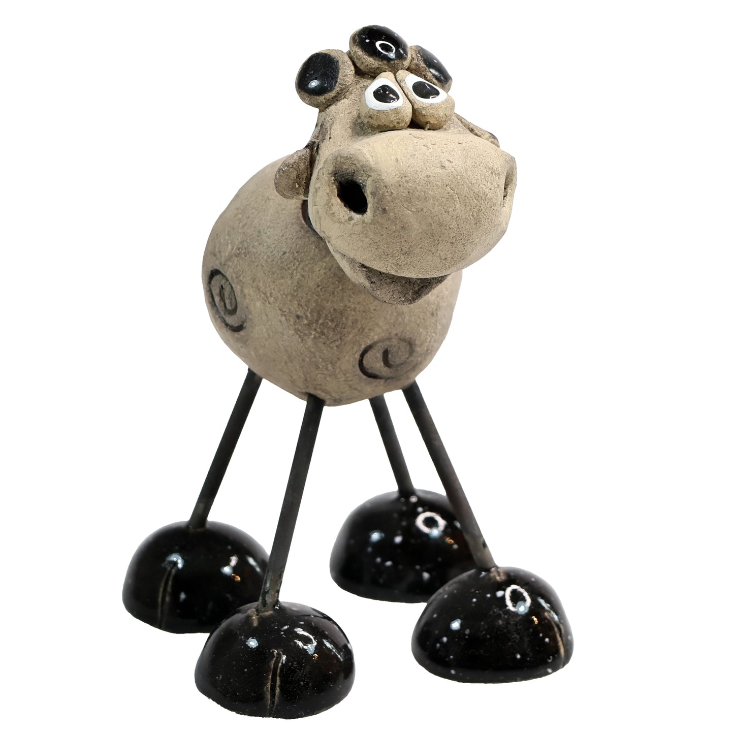 Handmade Ceramic Wire Leg Sheep