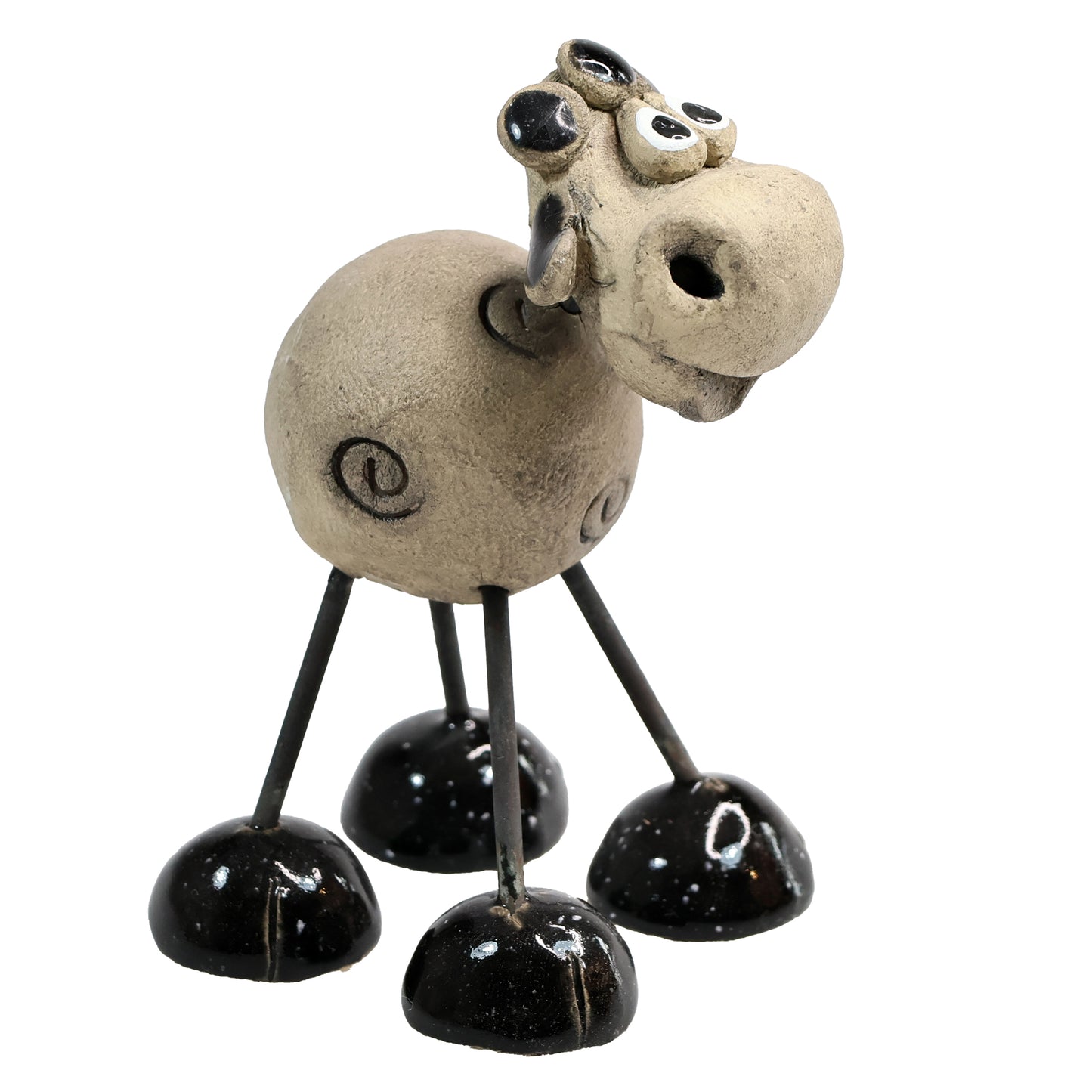 Handmade Ceramic Wire Leg Sheep