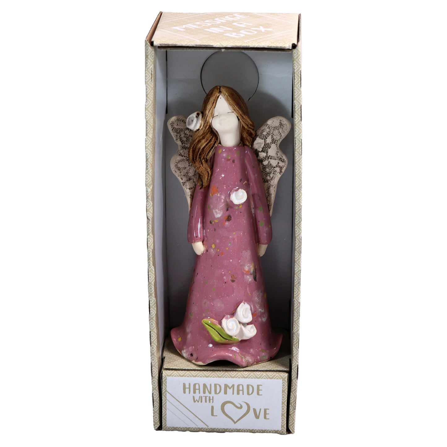 Handmade Ceramic Angel with Side Sweep Hair Style