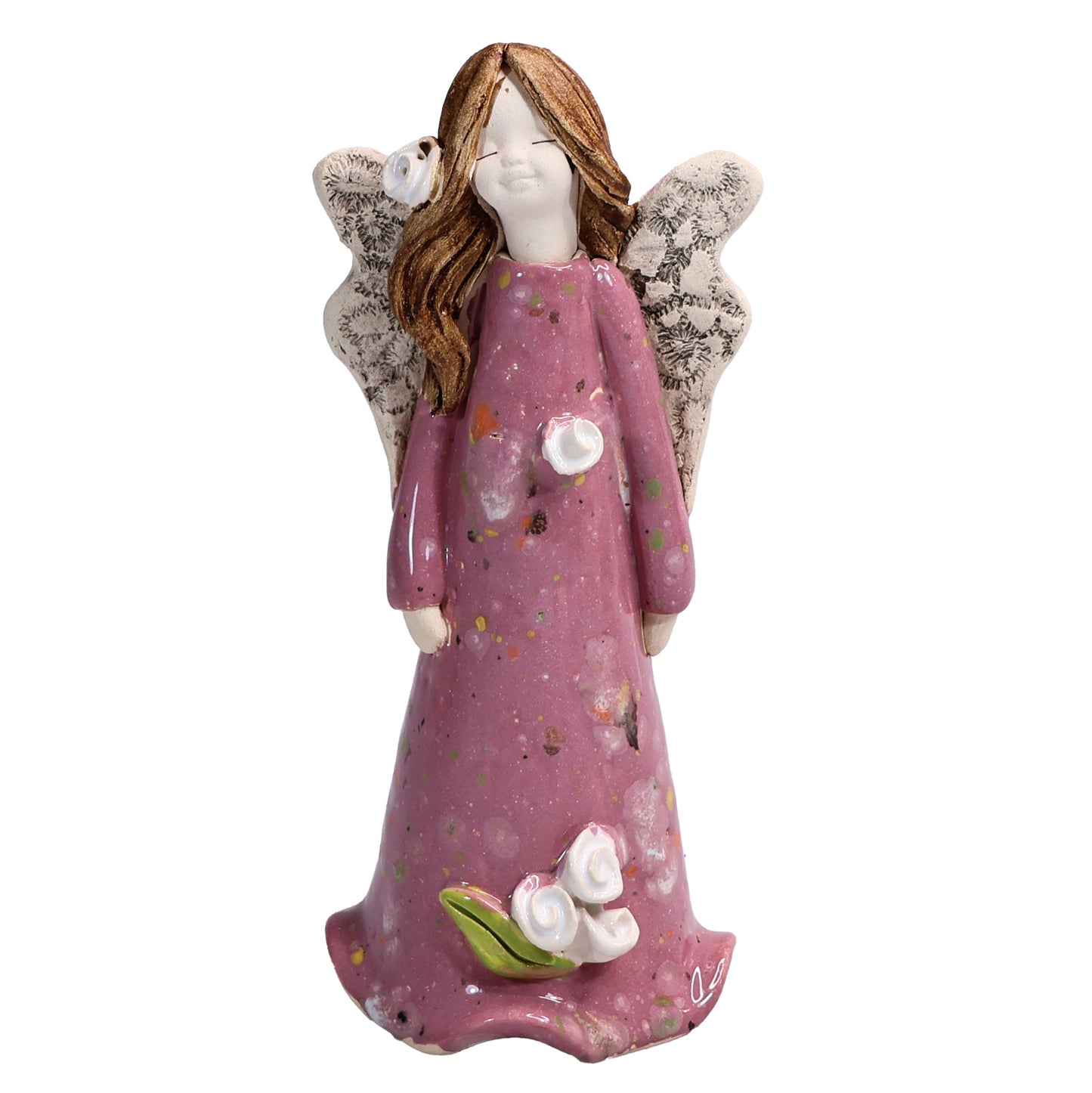 Handmade Ceramic Angel with Side Sweep Hair Style