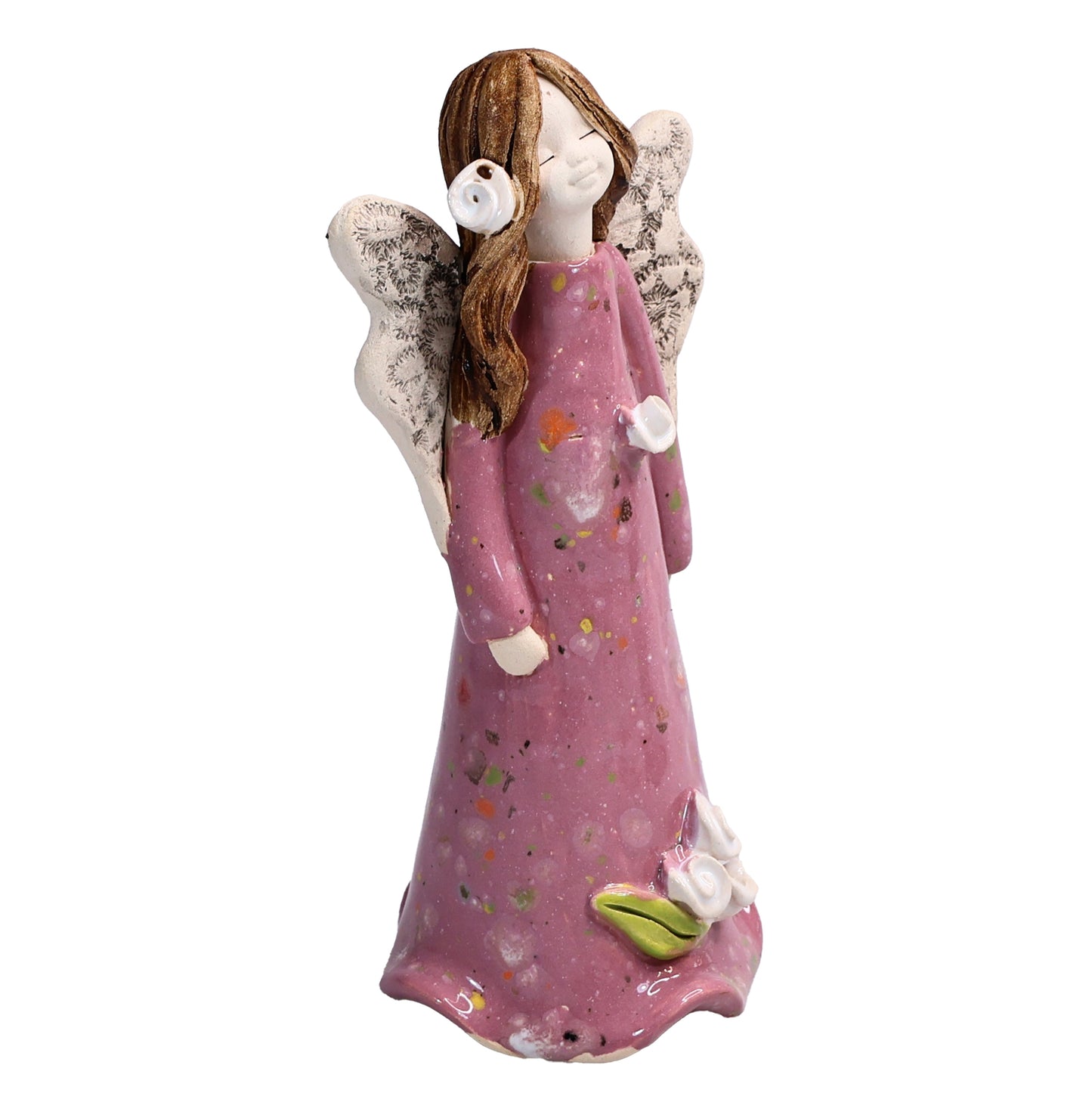 Handmade Ceramic Angel with Side Sweep Hair Style