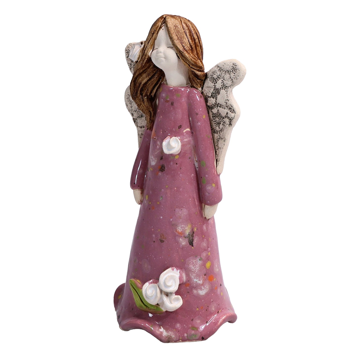 Handmade Ceramic Angel with Side Sweep Hair Style