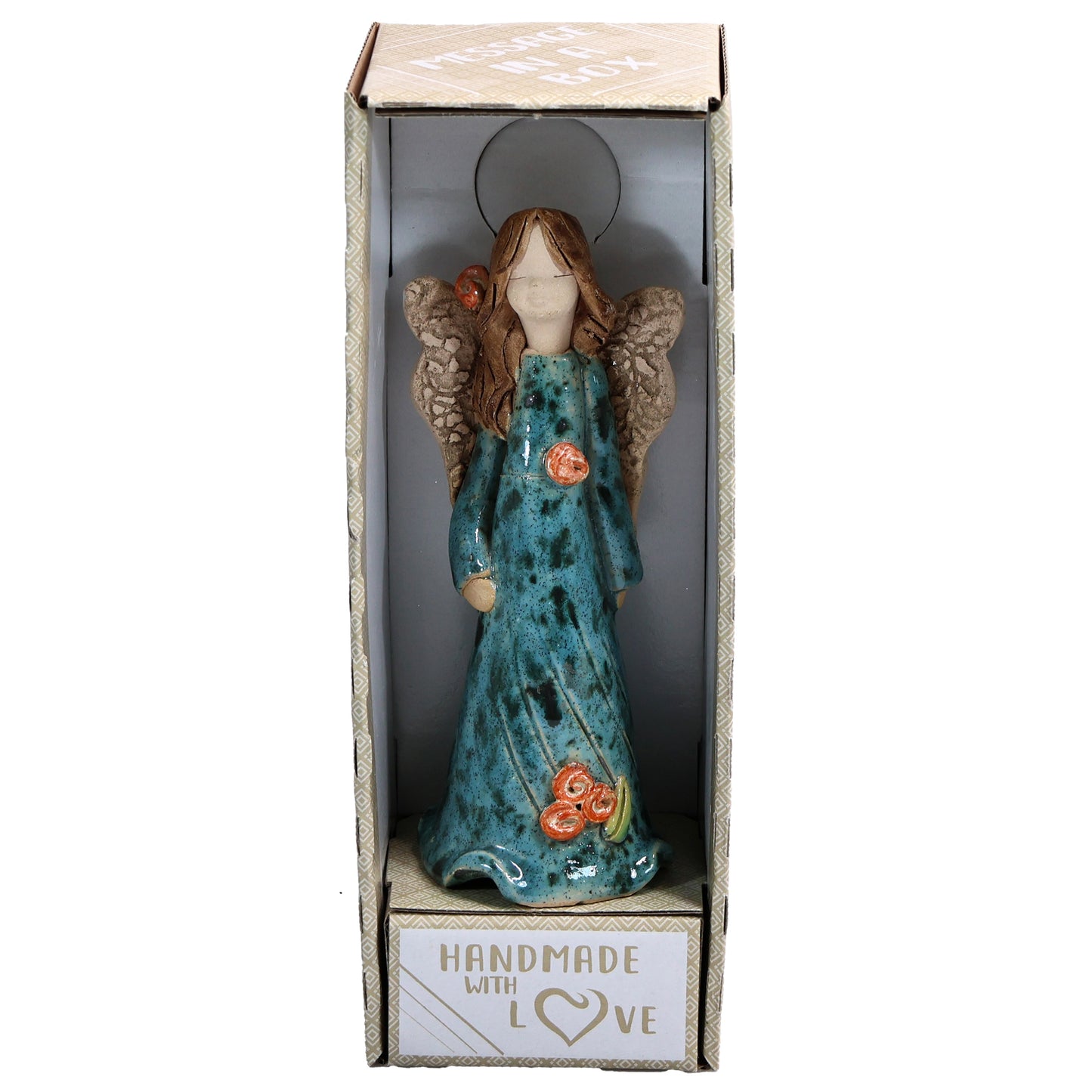 Handmade Ceramic Angel with Side Sweep Hair Style