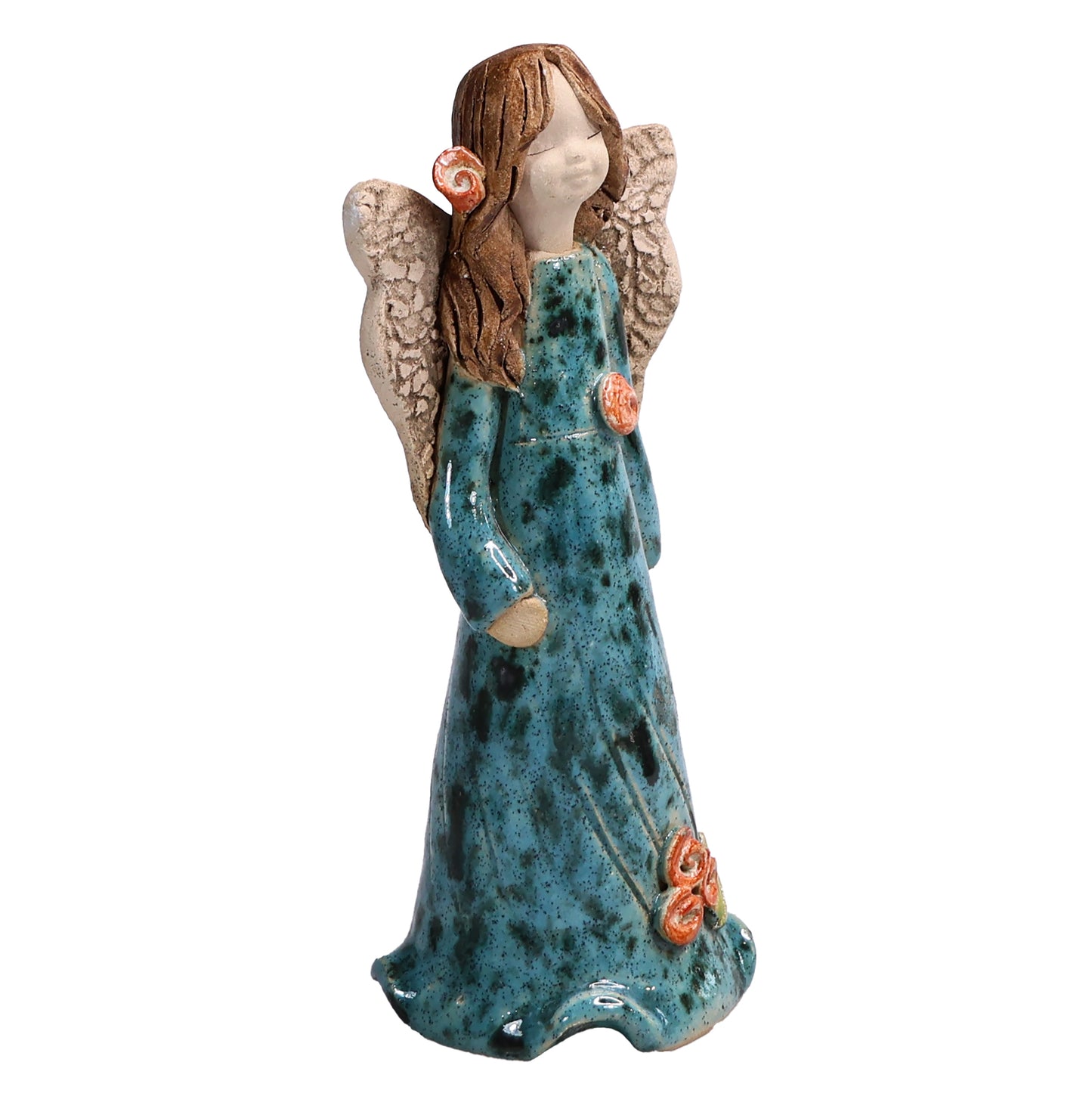 Handmade Ceramic Angel with Side Sweep Hair Style