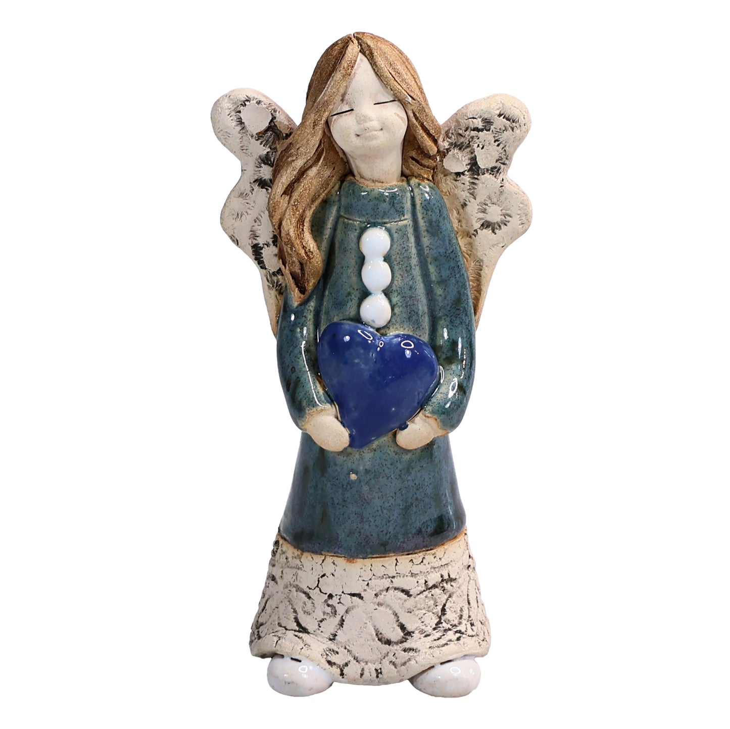 Handmade Ceramic Celebration Angel Holding Heart