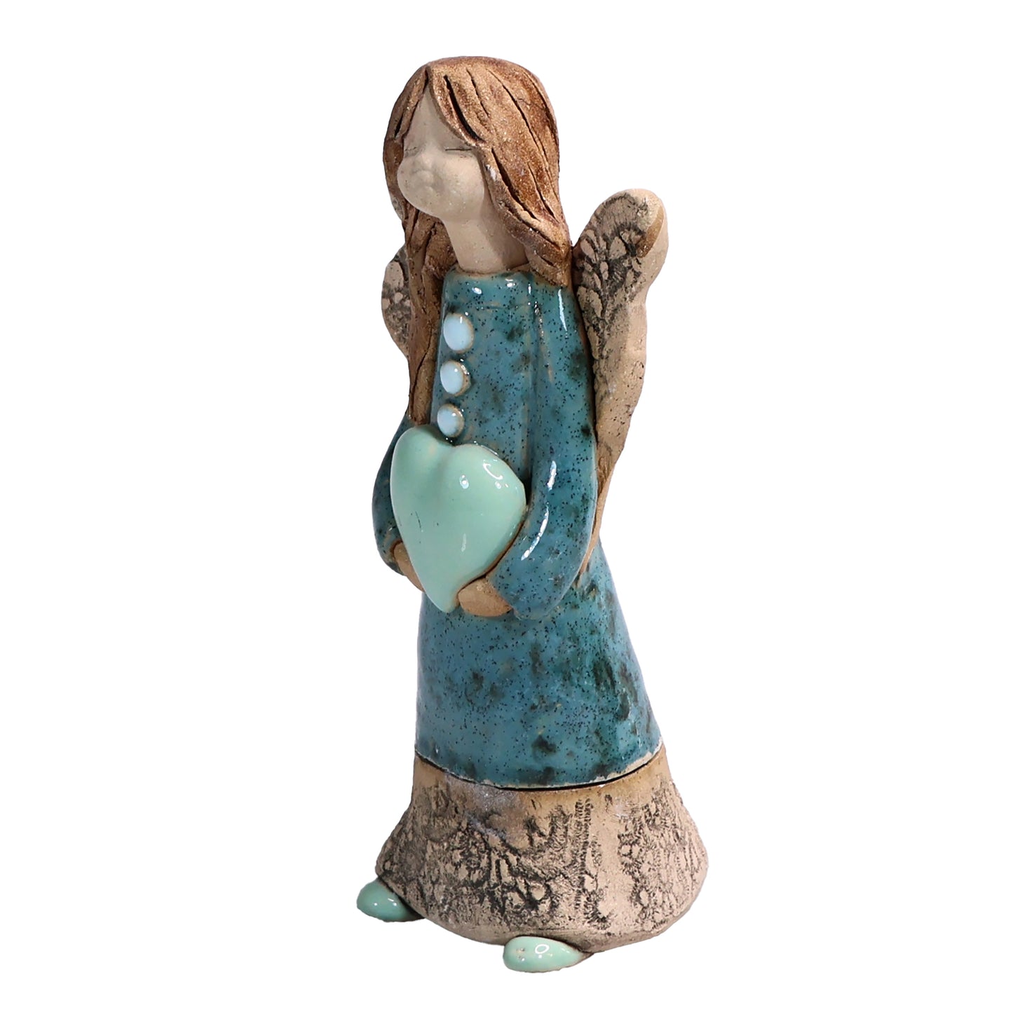 Handmade Ceramic Celebration Angel Holding Heart