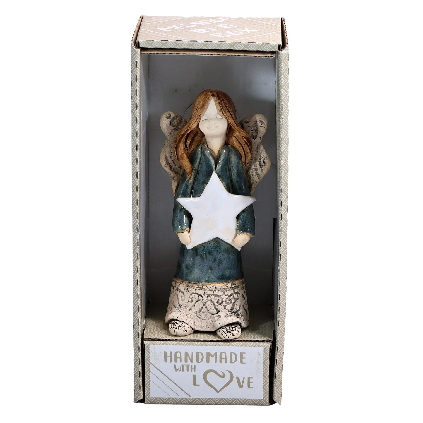 Handmade Ceramic Angel Holding a Star