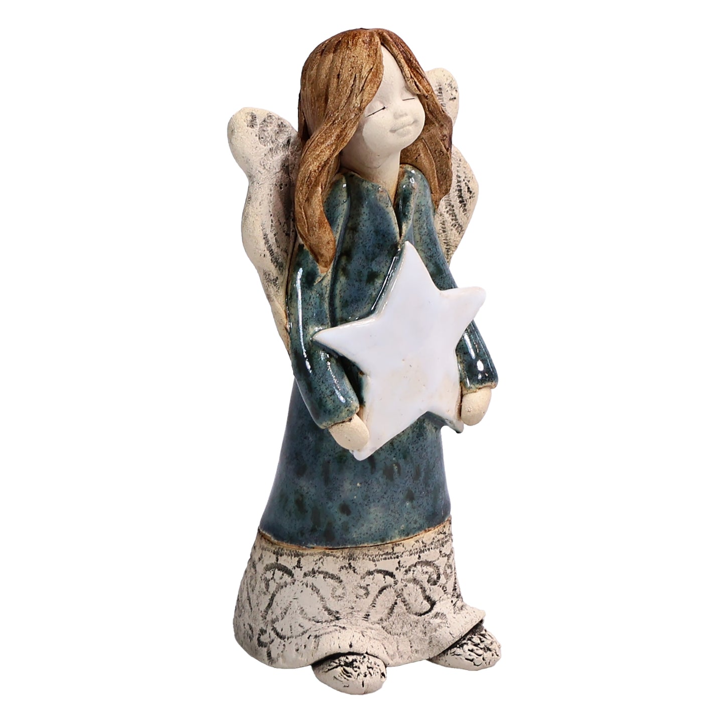 Handmade Ceramic Angel Holding a Star
