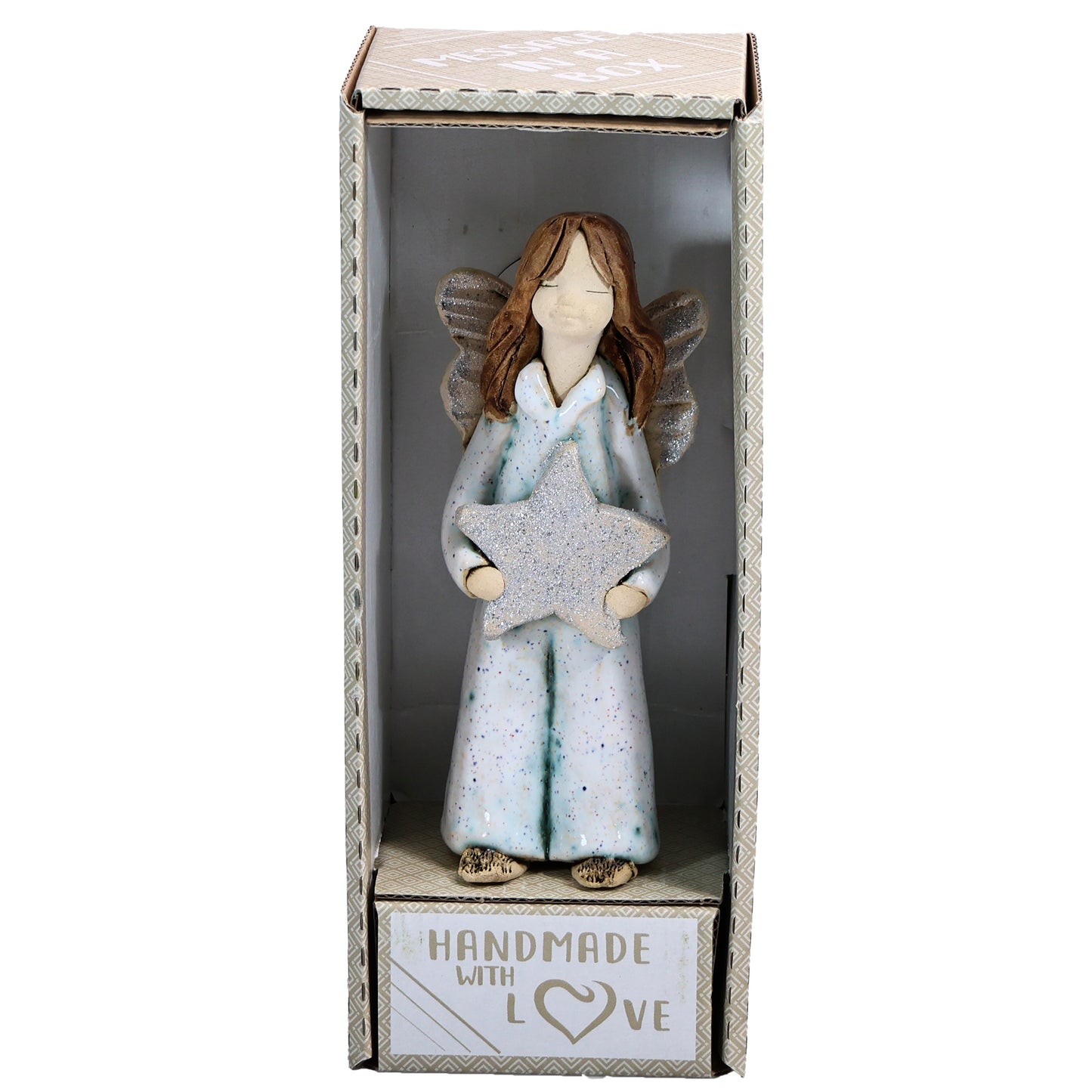Handmade Ceramic Angel Holding a Star