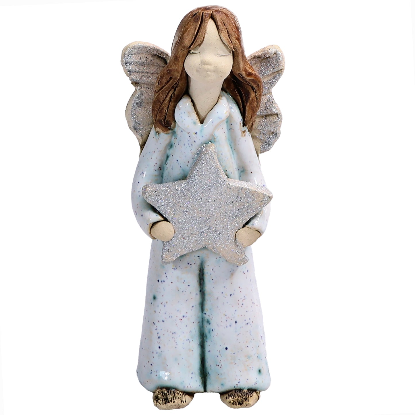 Handmade Ceramic Angel Holding a Star