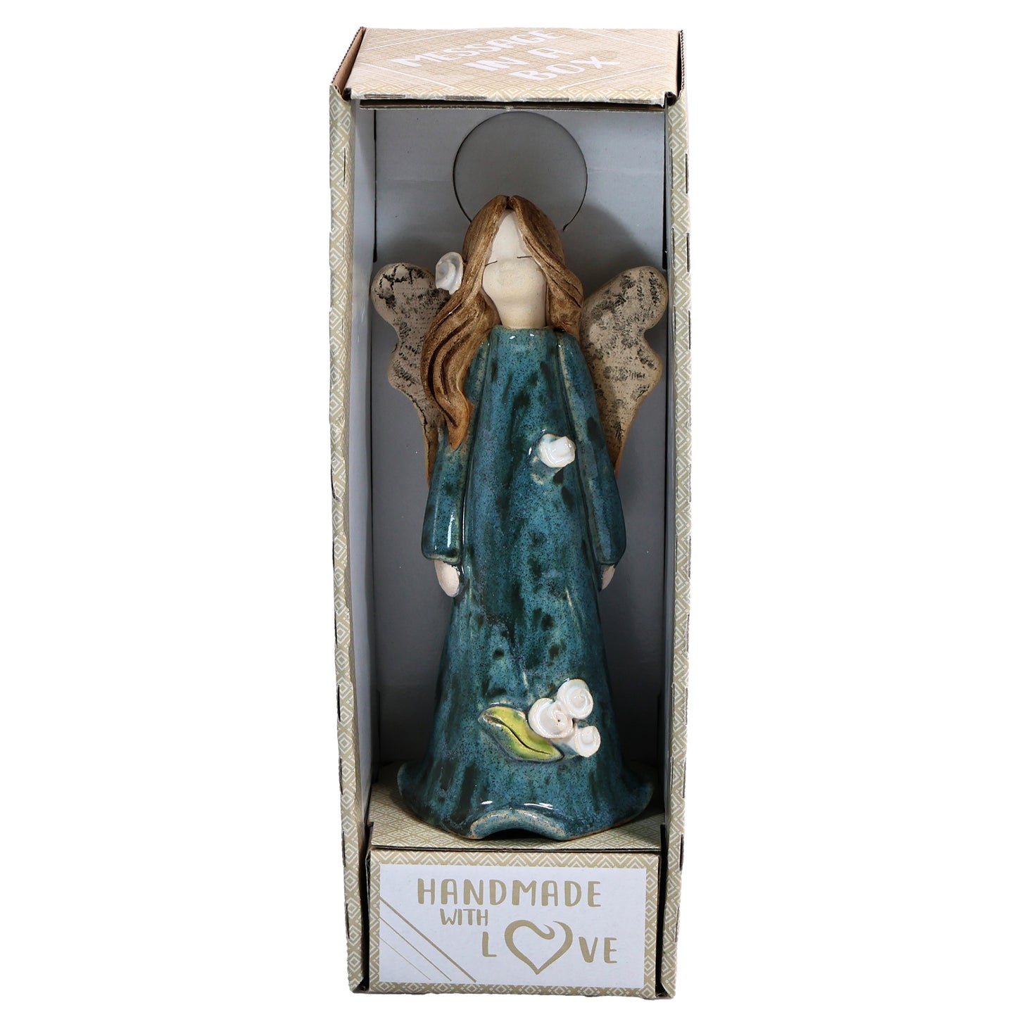 Handmade Ceramic Angel with Side Sweep Hair Style