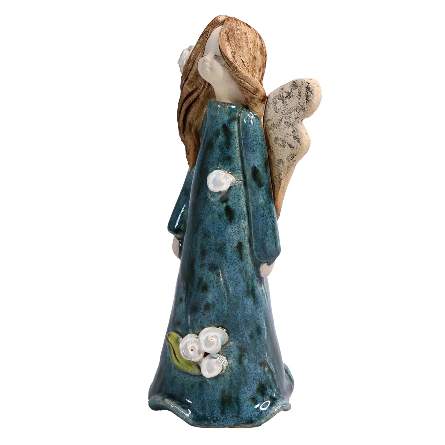 Handmade Ceramic Angel with Side Sweep Hair Style
