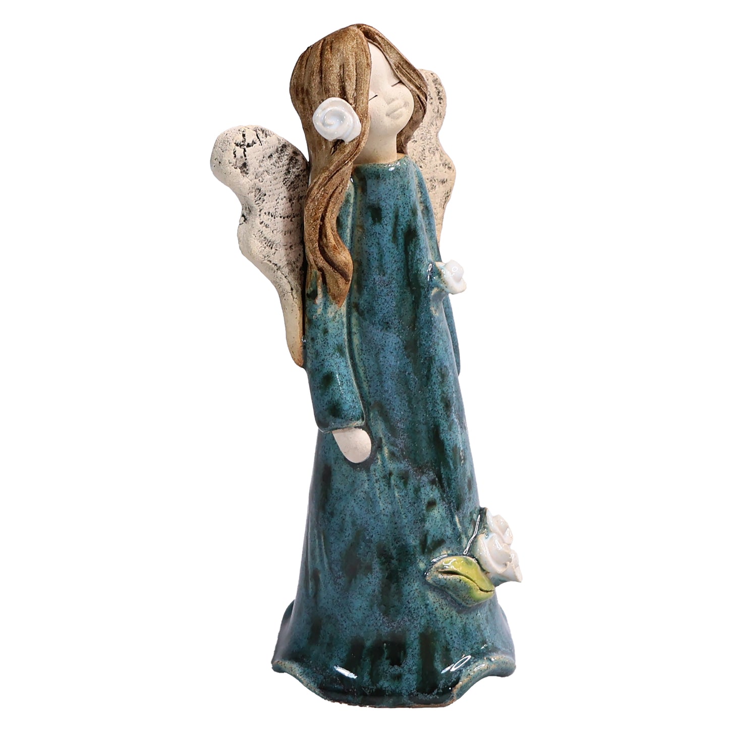 Handmade Ceramic Angel with Side Sweep Hair Style