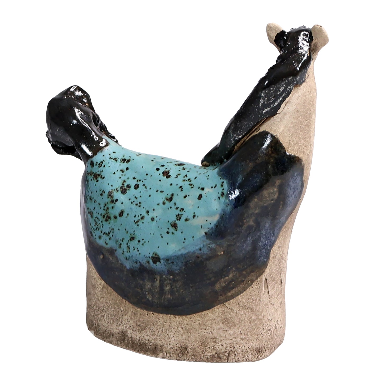 Handmade Ceramic Figurine of Vibrant Horses in Bold Colours
