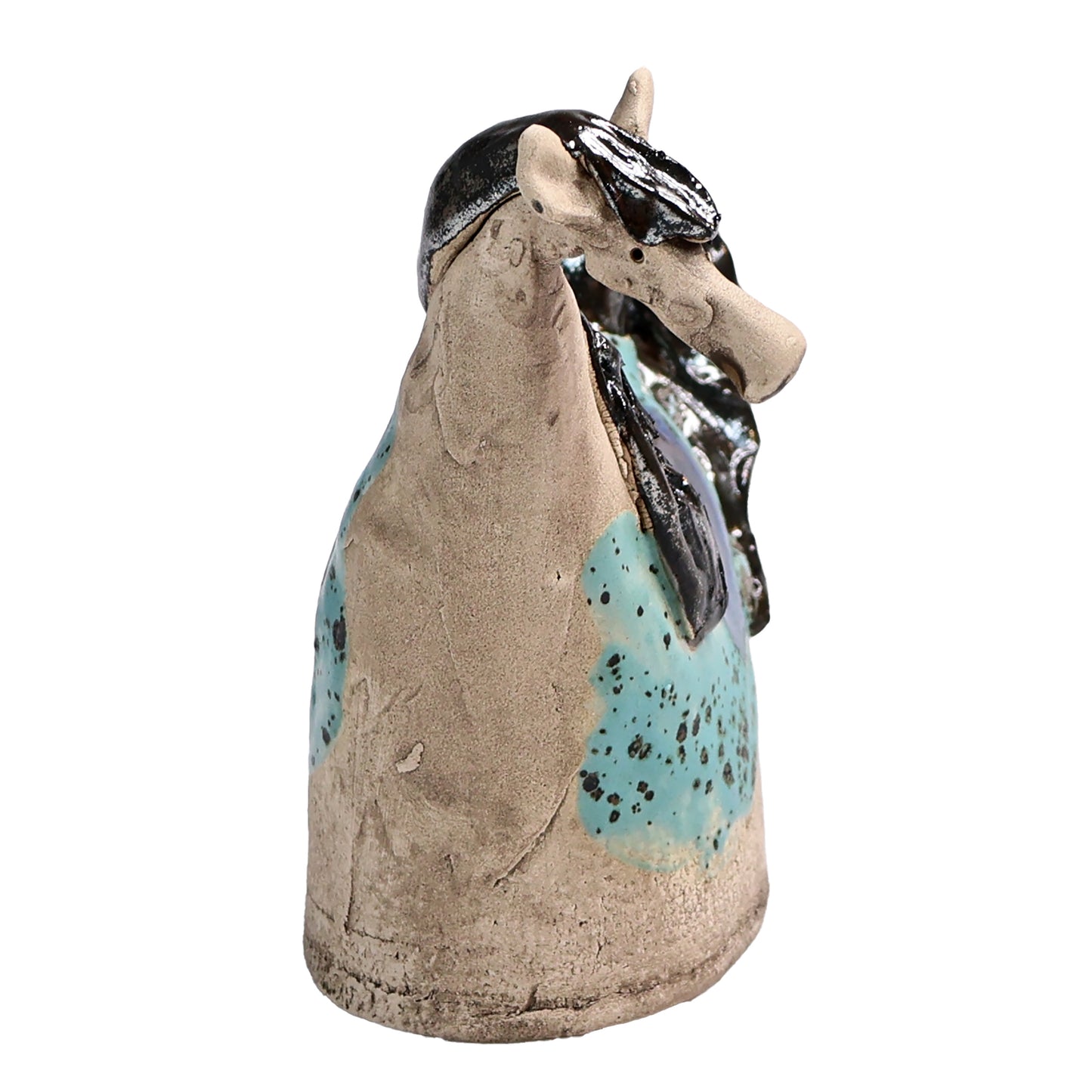 Handmade Ceramic Figurine of Vibrant Horses in Bold Colours