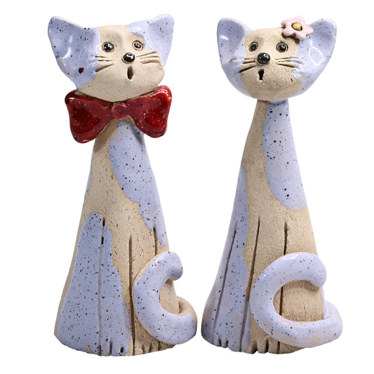 Mr & Mrs Cat with Bow Tie and Flower