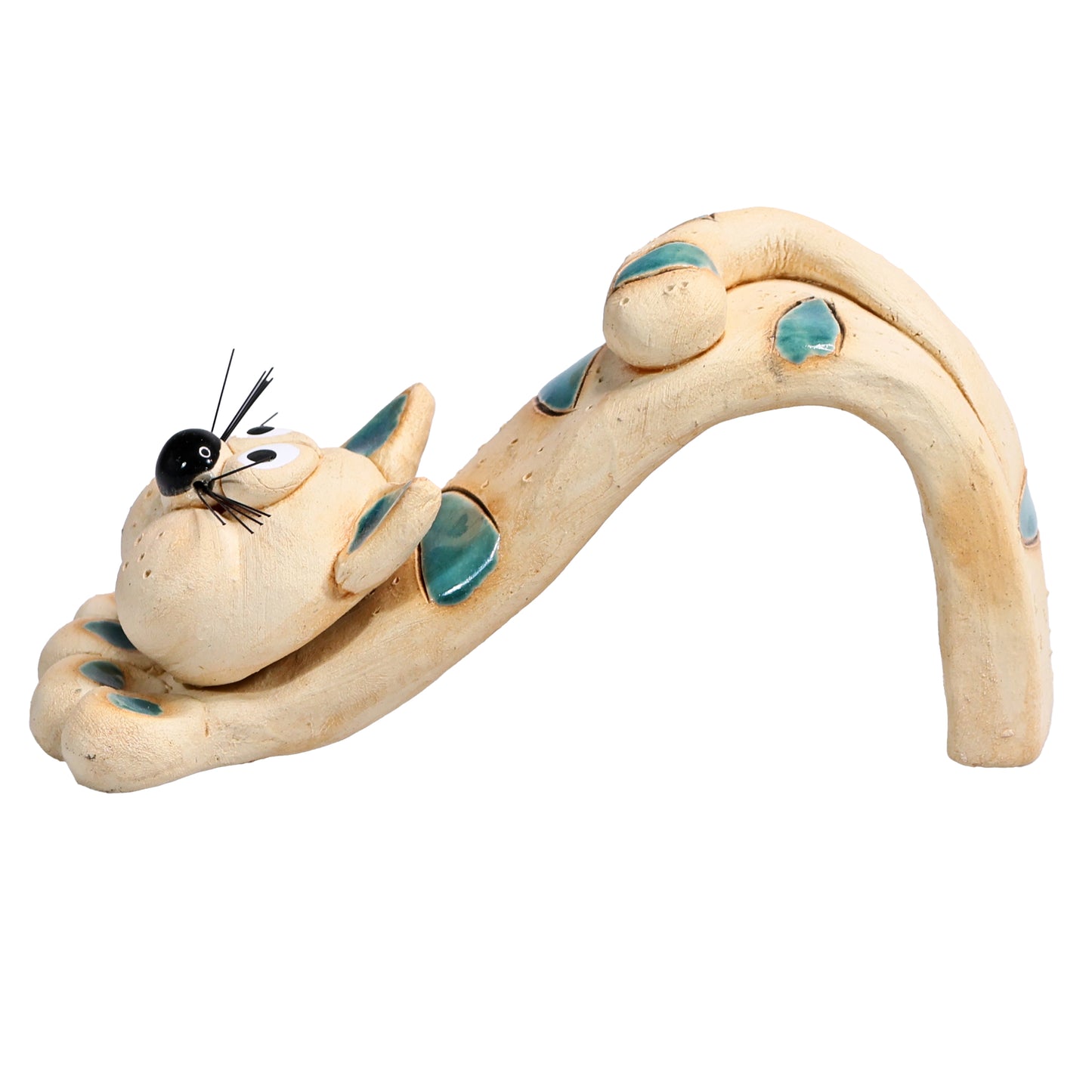 Handmade Bendy Cat with Ceramic Tail in Various Colours