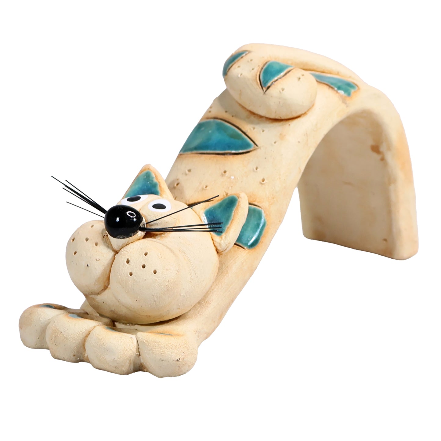 Handmade Bendy Cat with Ceramic Tail in Various Colours