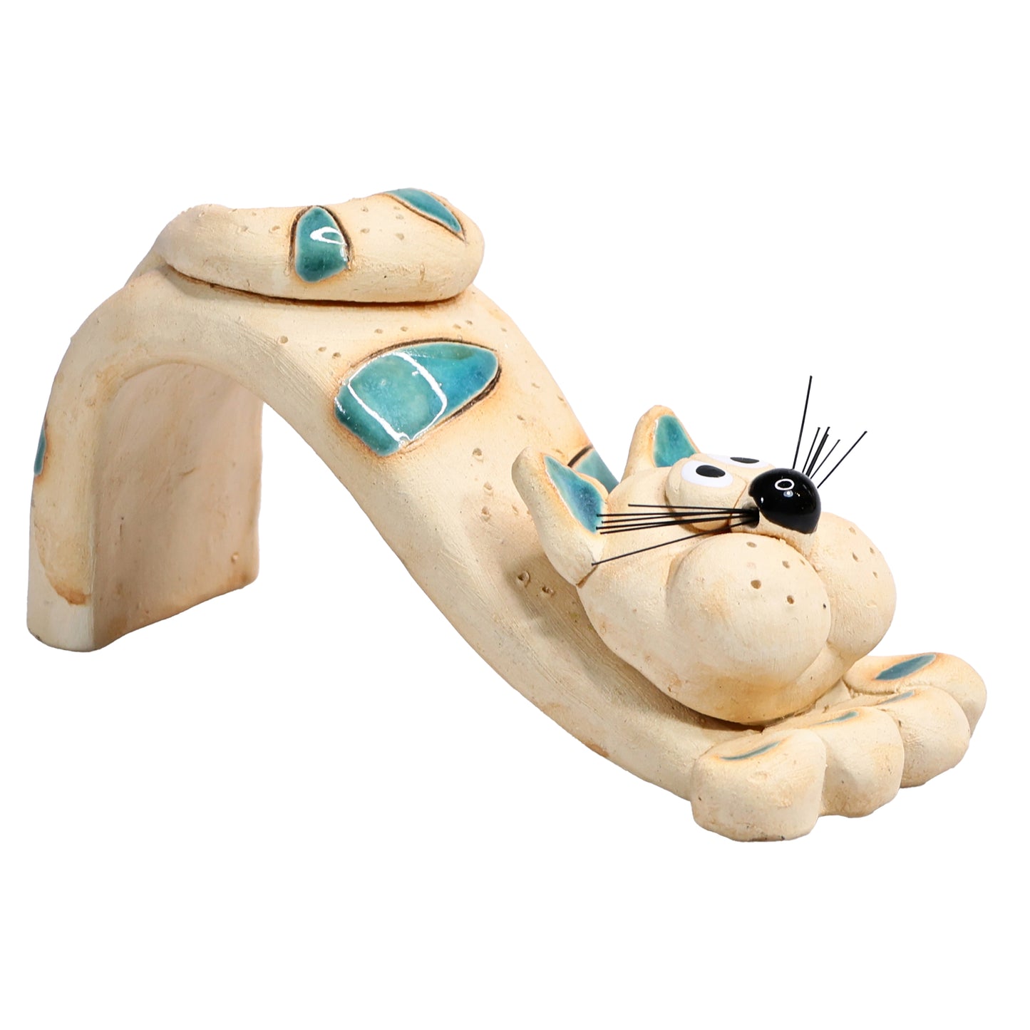 Handmade Bendy Cat with Ceramic Tail in Various Colours