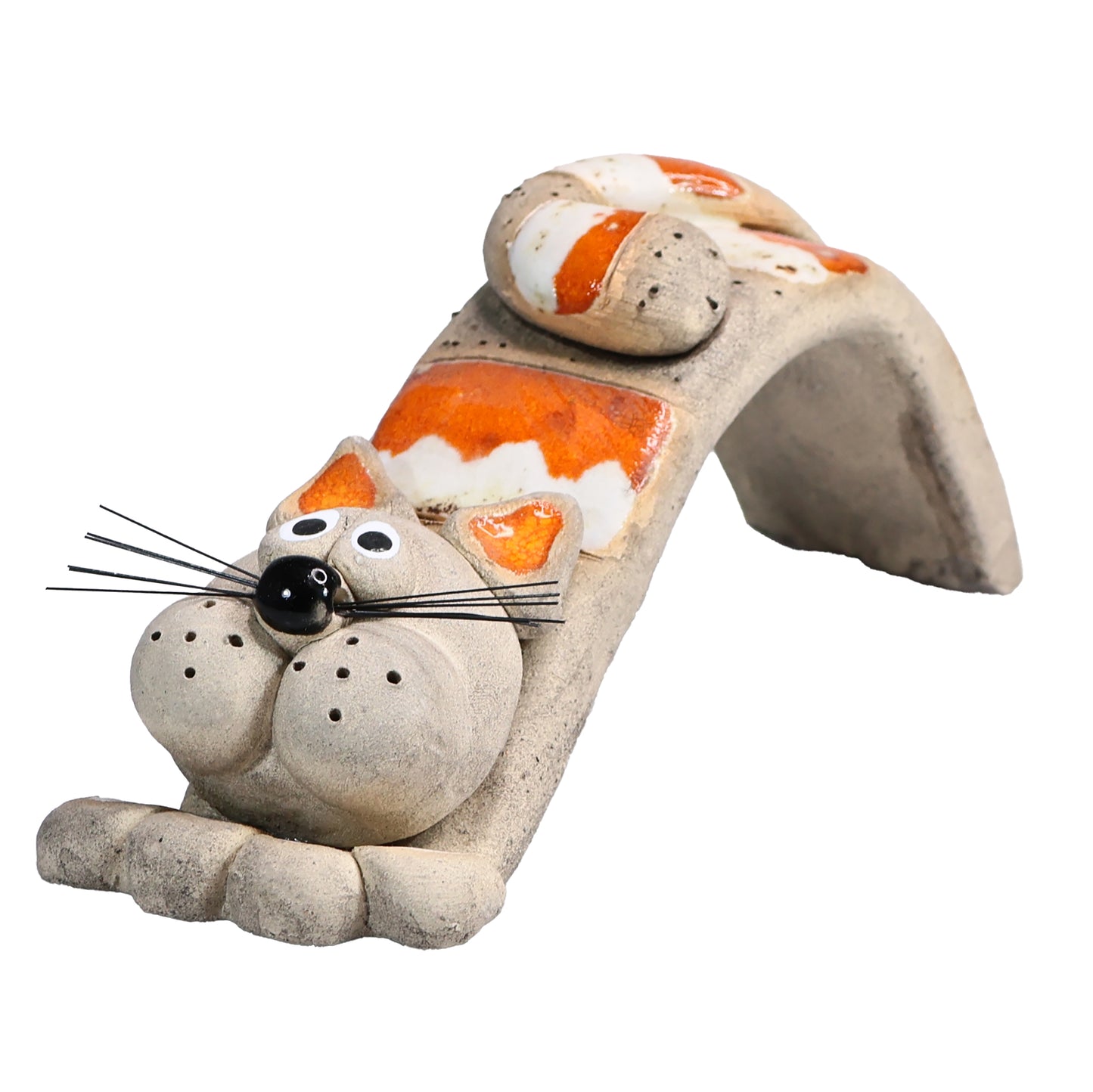 Handmade Bendy Cat with Ceramic Tail in Various Colours