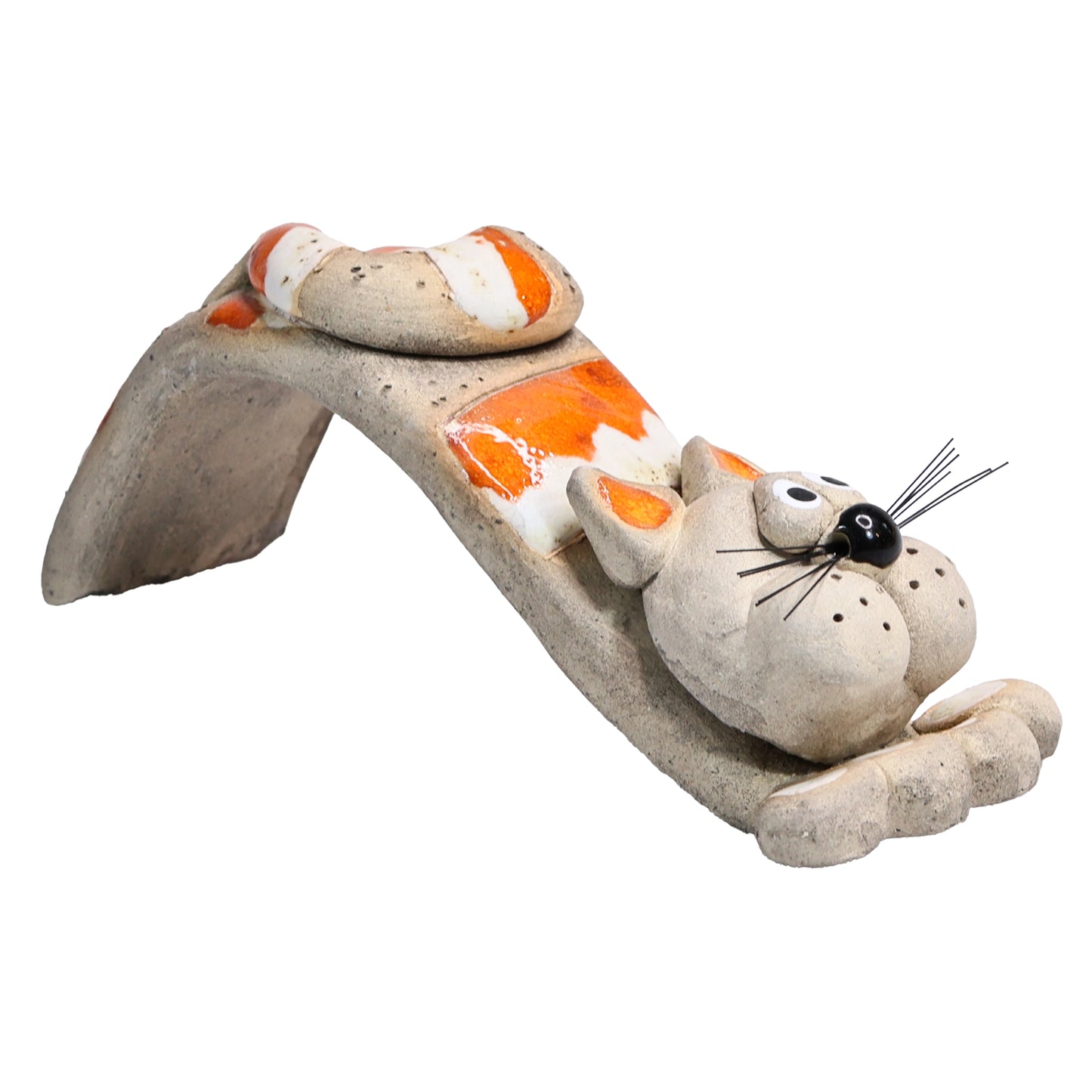 Handmade Bendy Cat with Ceramic Tail in Various Colours