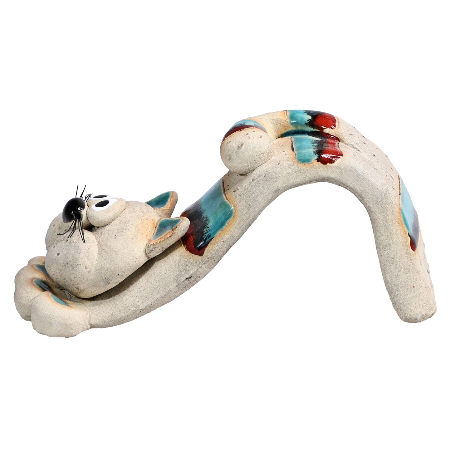 Handmade Bendy Cat with Ceramic Tail in Various Colours