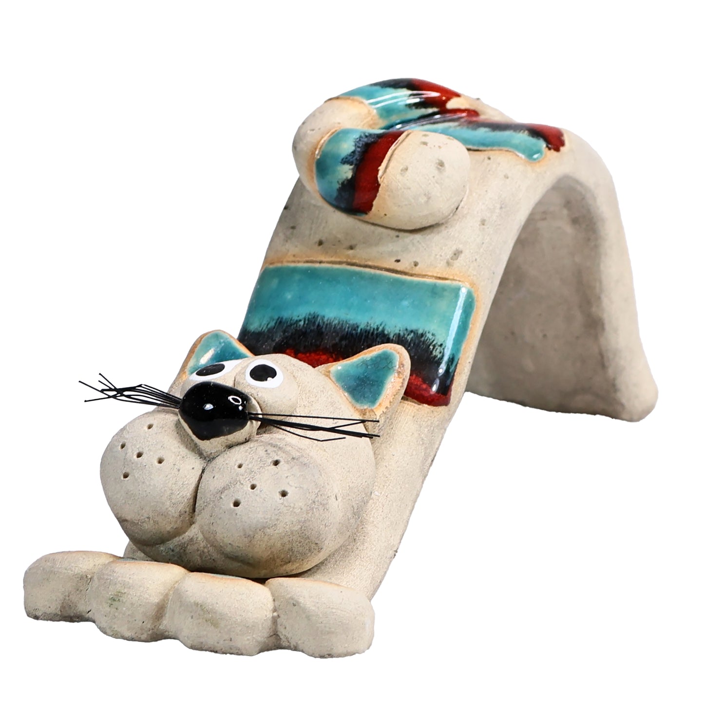 Handmade Bendy Cat with Ceramic Tail in Various Colours