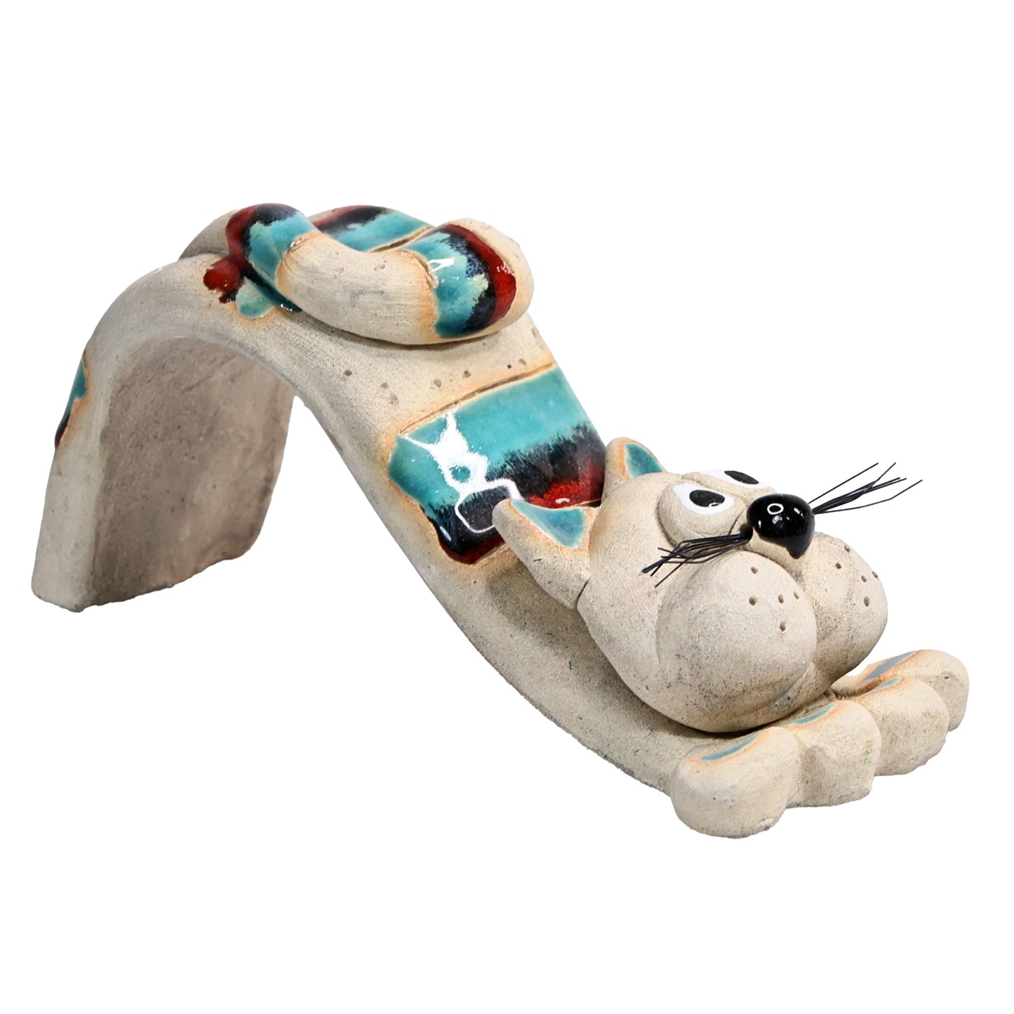 Handmade Bendy Cat with Ceramic Tail in Various Colours