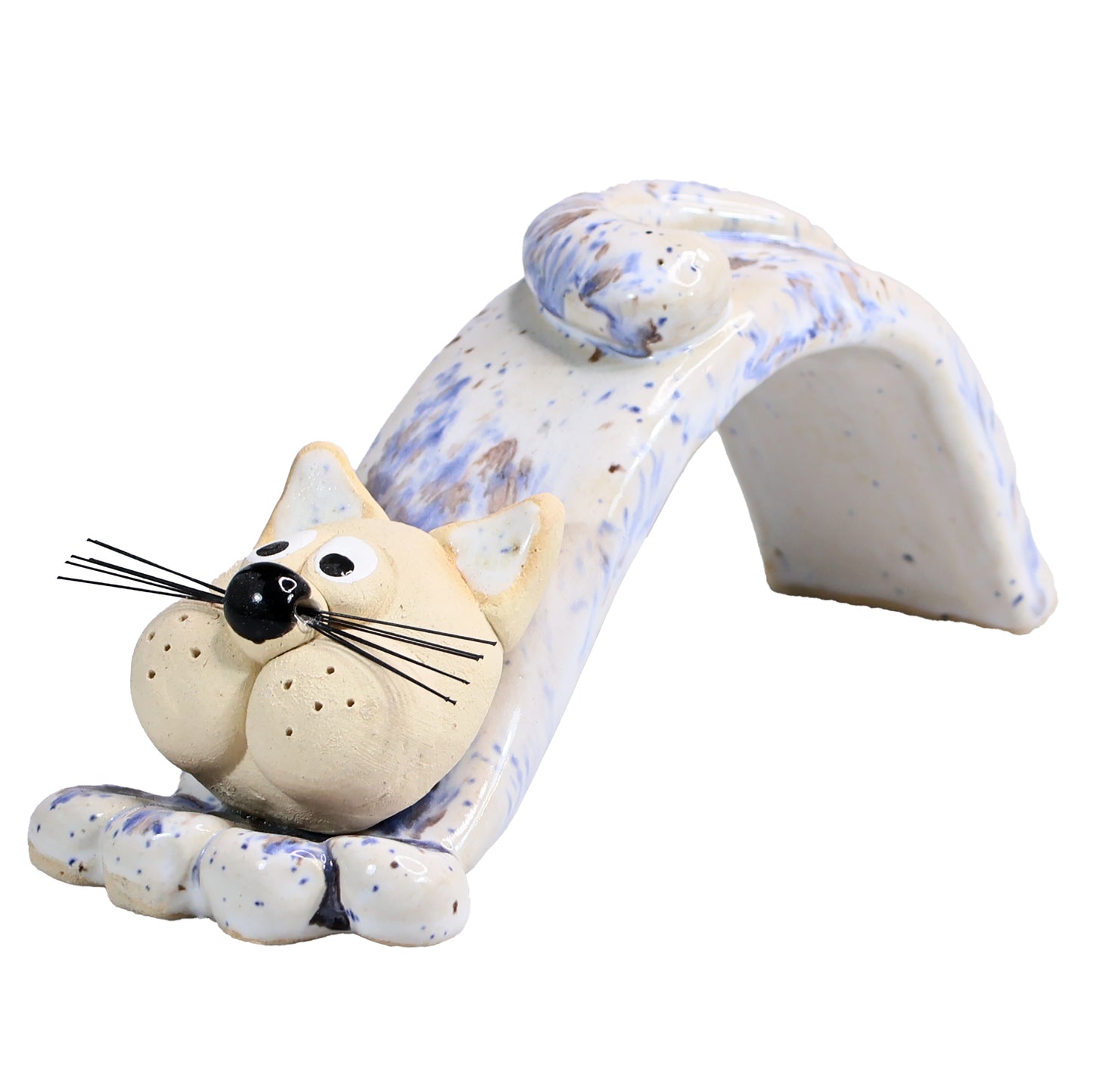 Handmade Bendy Cat with Ceramic Tail in Various Colours