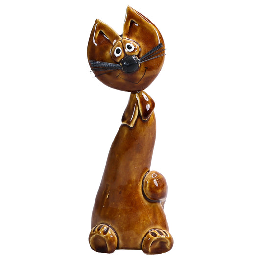 Handmade Ceramic Cheeky Cat with Bristle Whiskers – Handmade Ceramic Art
