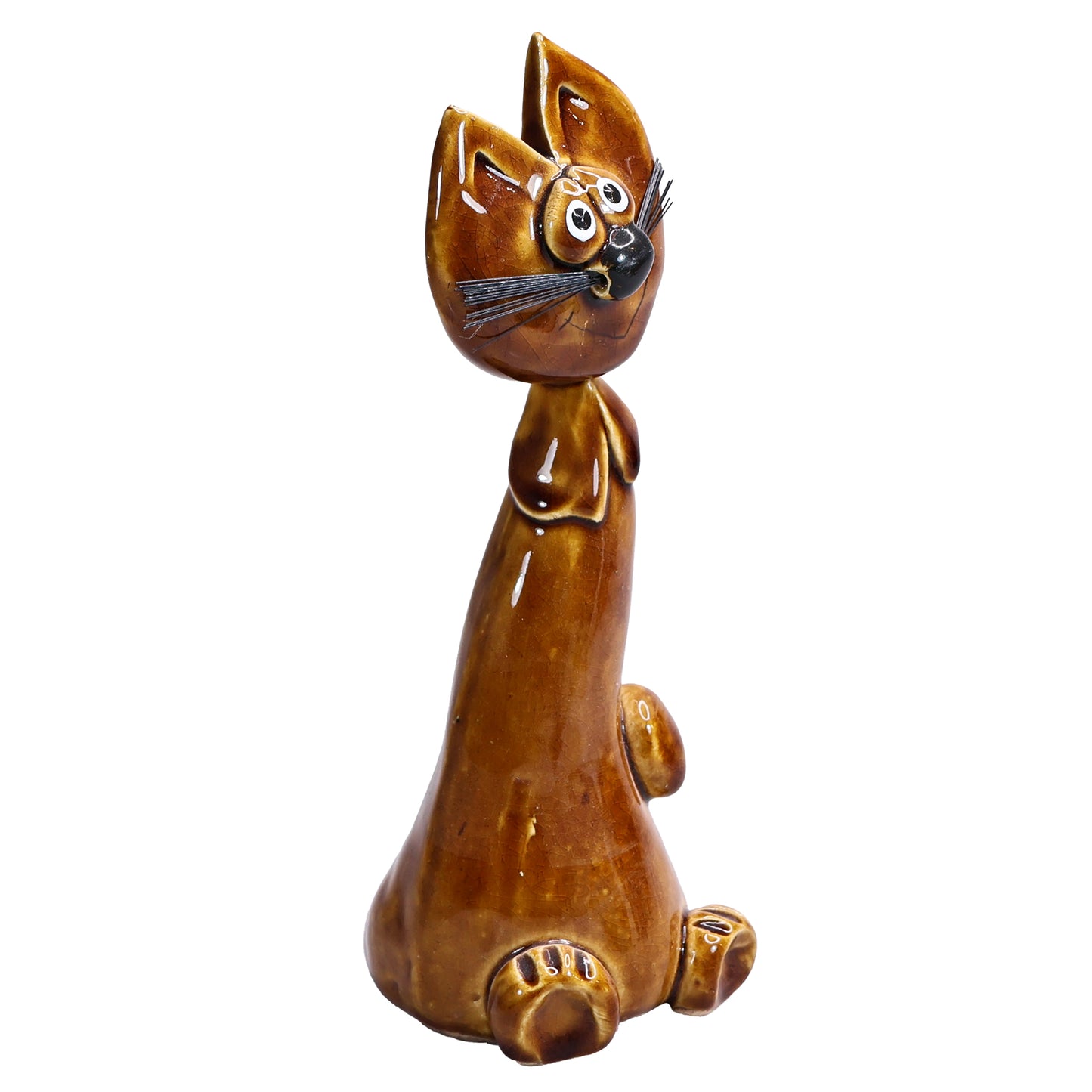 Handmade Ceramic Cheeky Cat with Bristle Whiskers – Handmade Ceramic Art