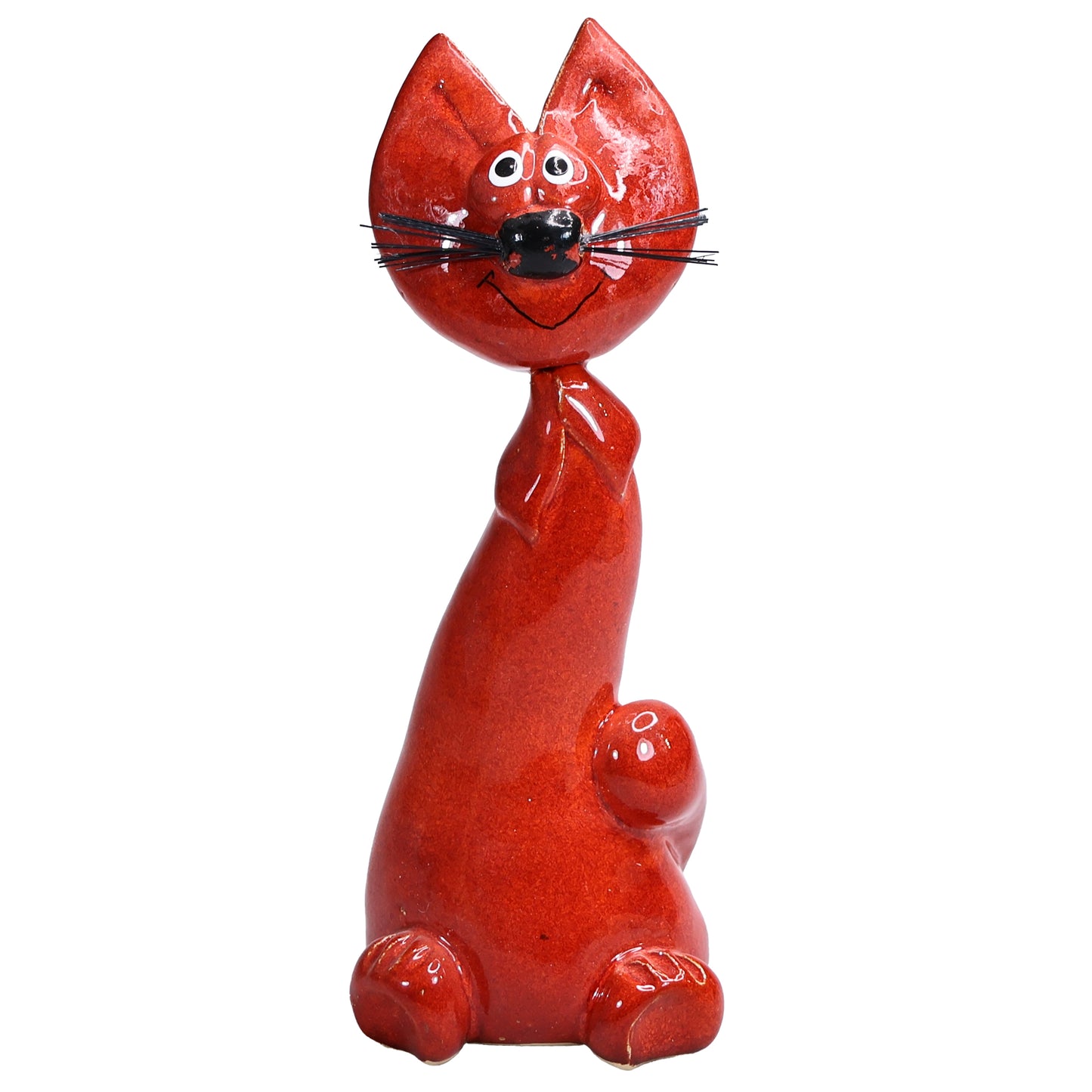 Handmade Ceramic Cheeky Cat with Bristle Whiskers – Handmade Ceramic Art