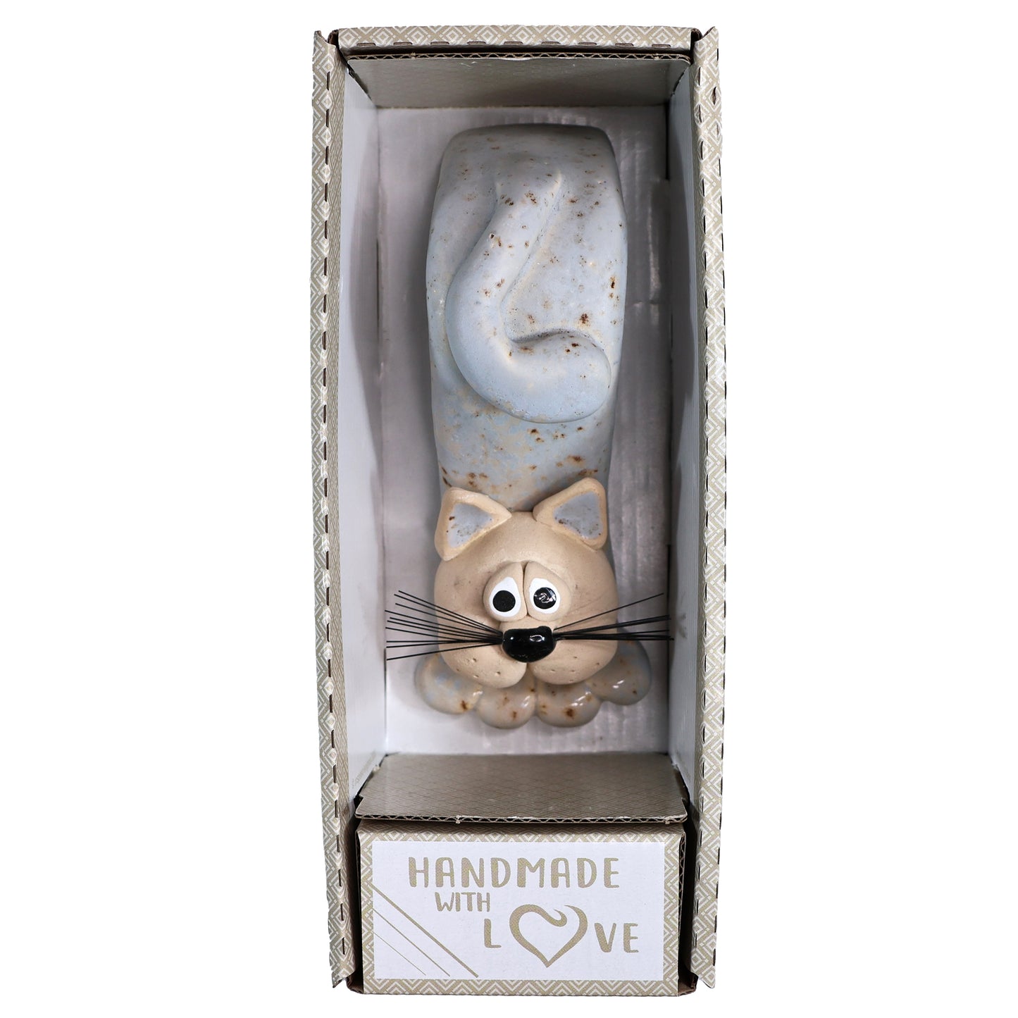 Handmade Bendy Cat with Ceramic Tail in Various Colours