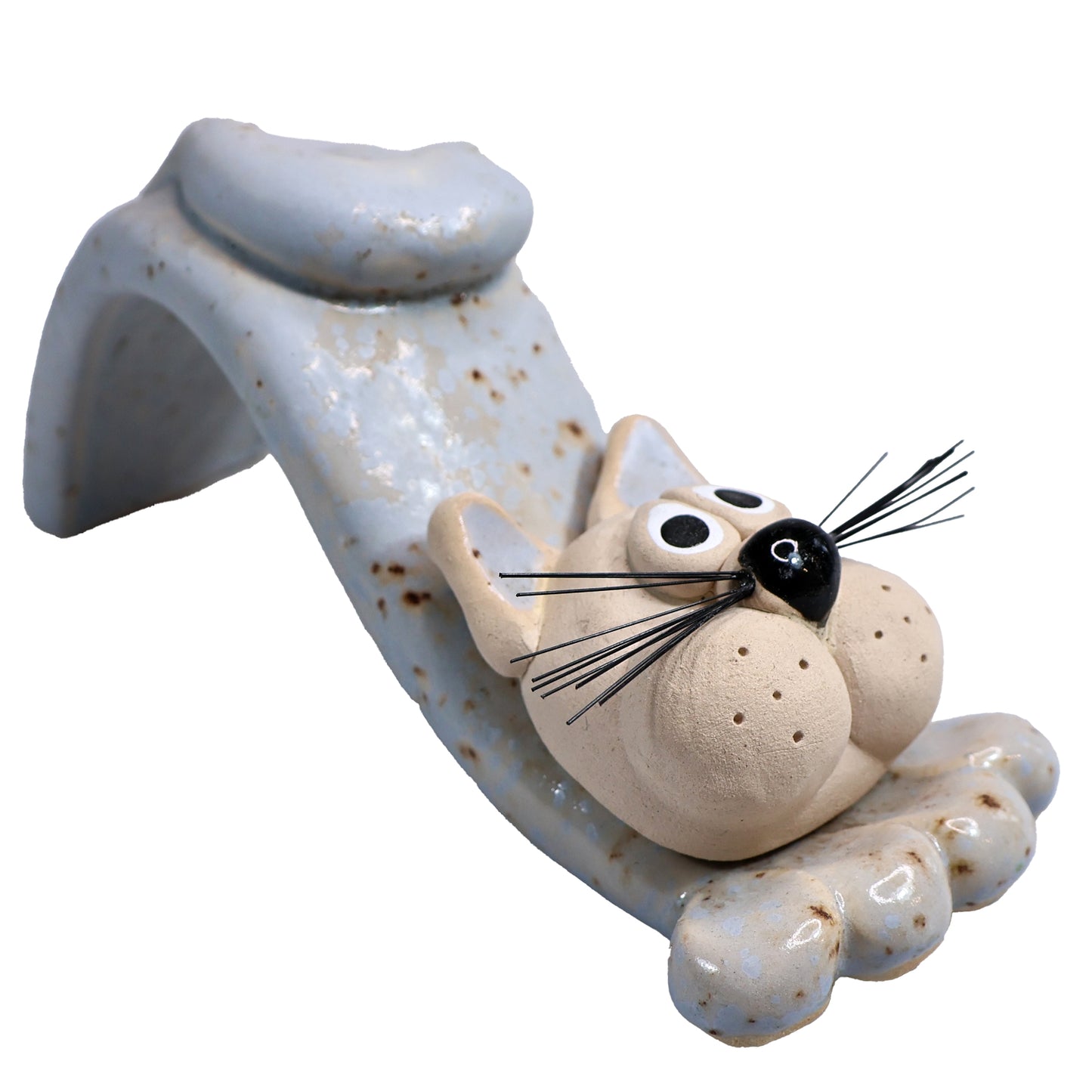 Handmade Bendy Cat with Ceramic Tail in Various Colours