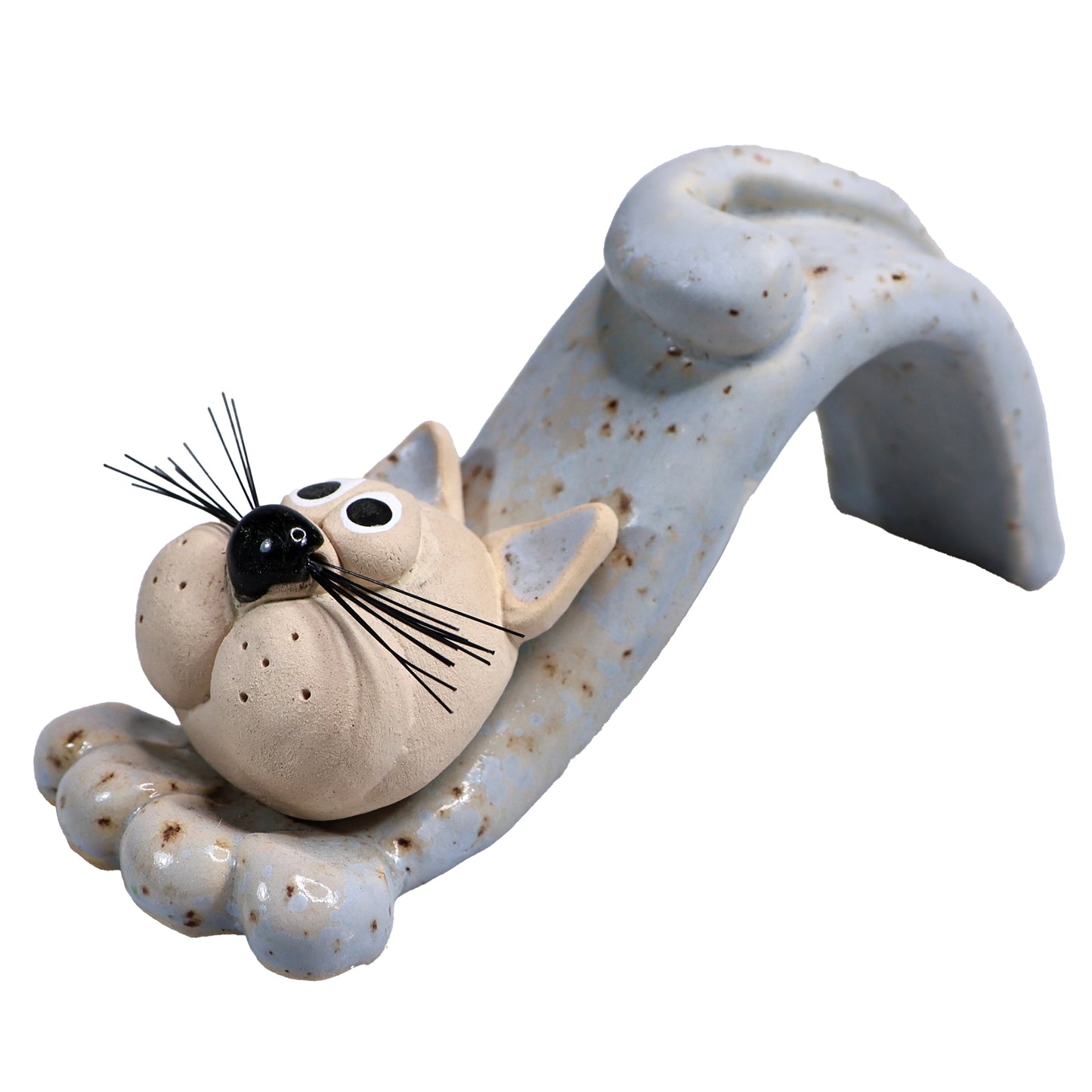 Handmade Bendy Cat with Ceramic Tail in Various Colours
