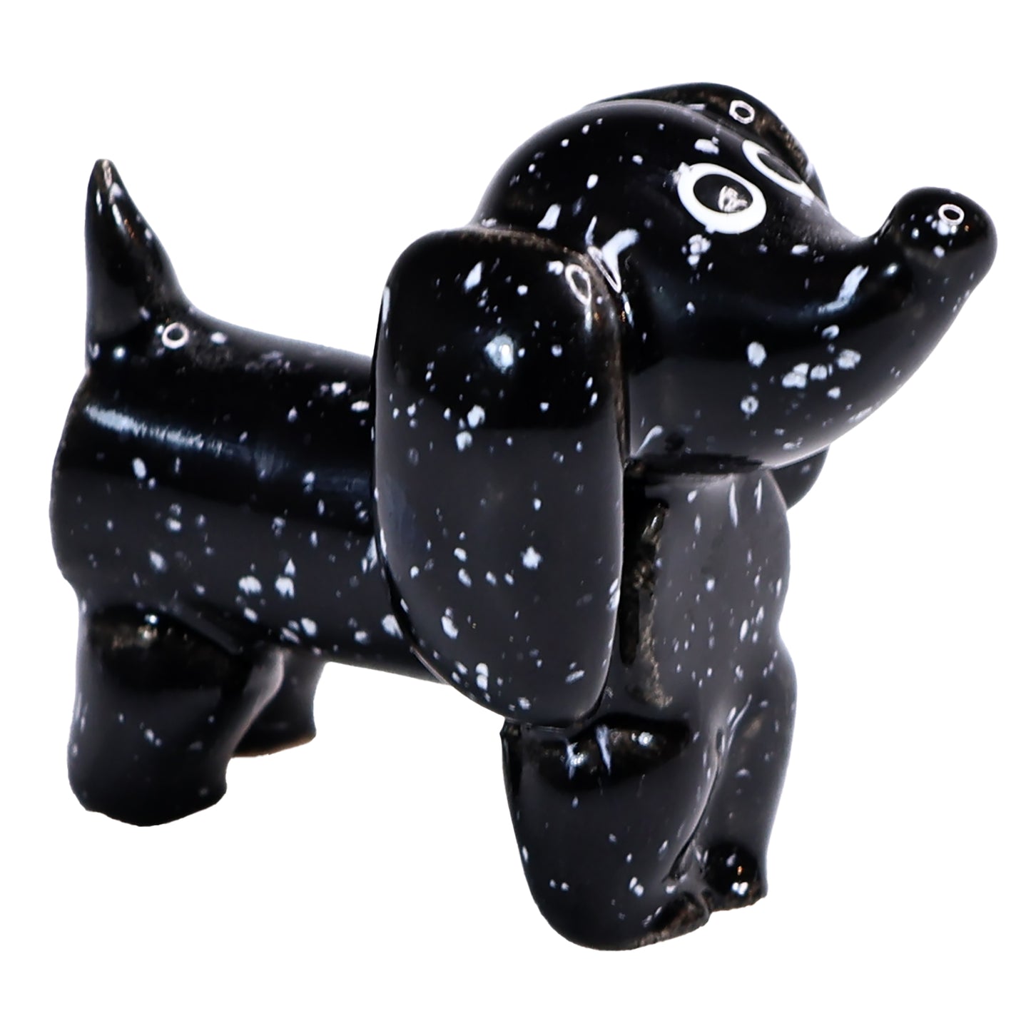 Handmade Ceramic Black and Brown Cute Mini Dachshund Pair
