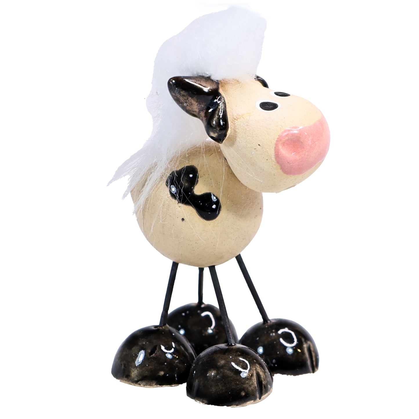 Handmade Ceramic Mini Wire Legged Dairy Cow Pair