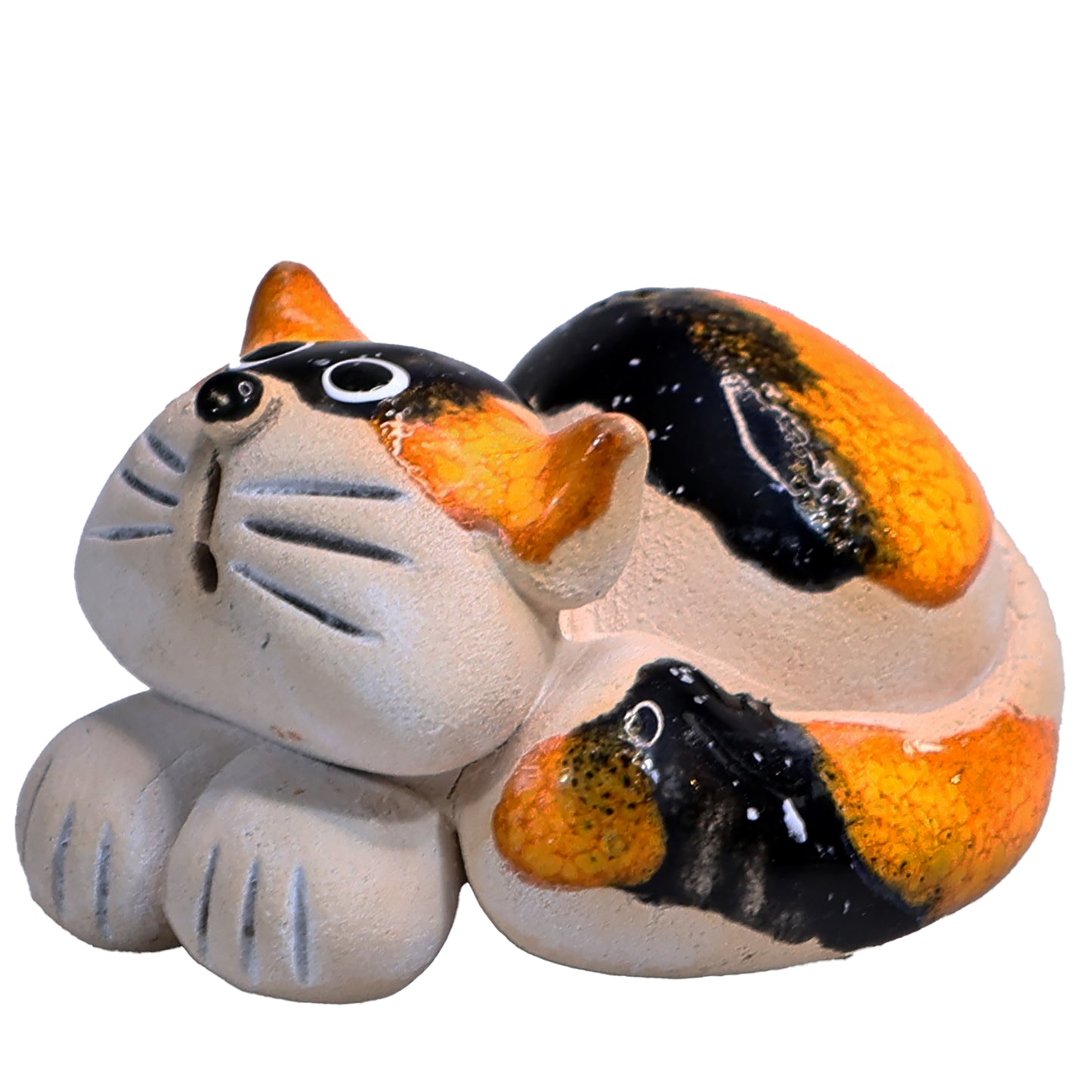 Handmade Ceramic Mini Lying Down Cat Pair
