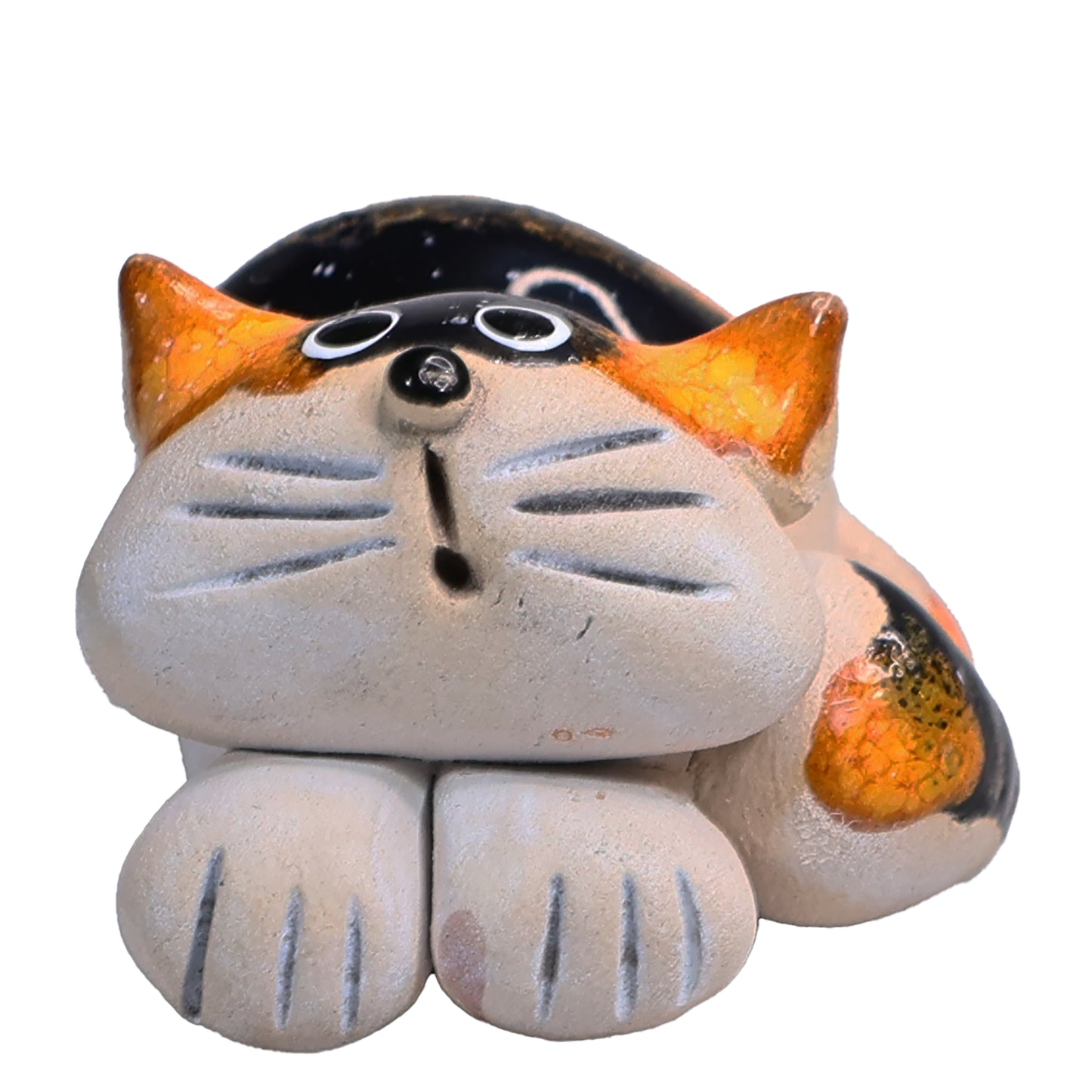 Handmade Ceramic Mini Lying Down Cat Pair