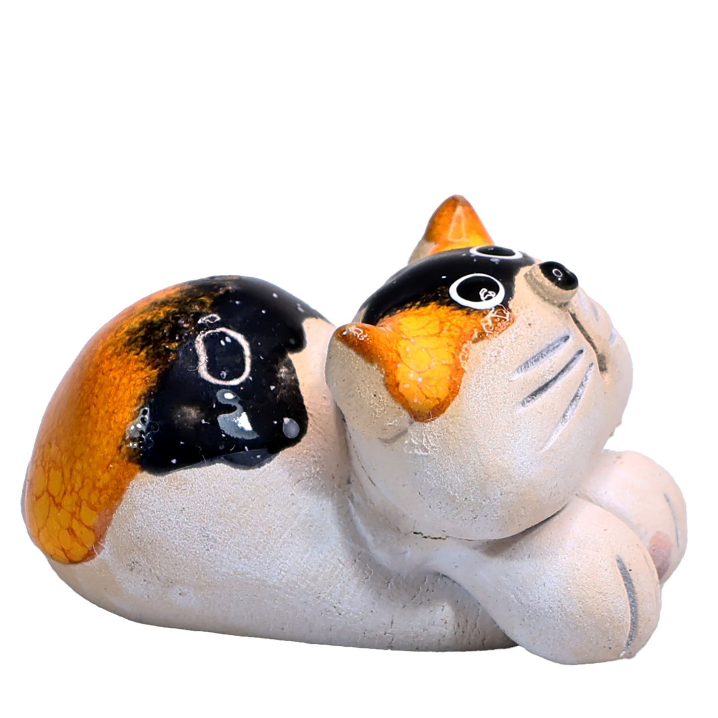 Handmade Ceramic Mini Lying Down Cat Pair