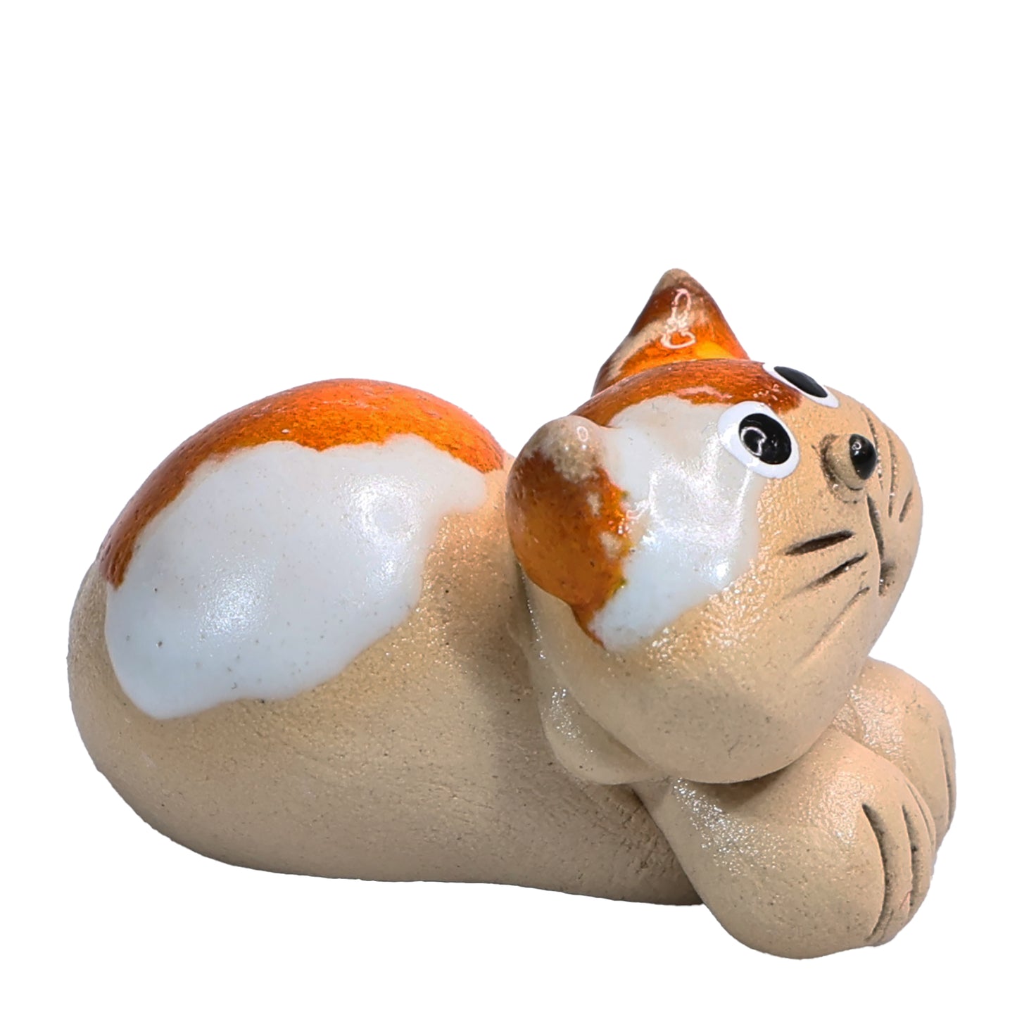 Handmade Ceramic Mini Lying Down Cat Pair
